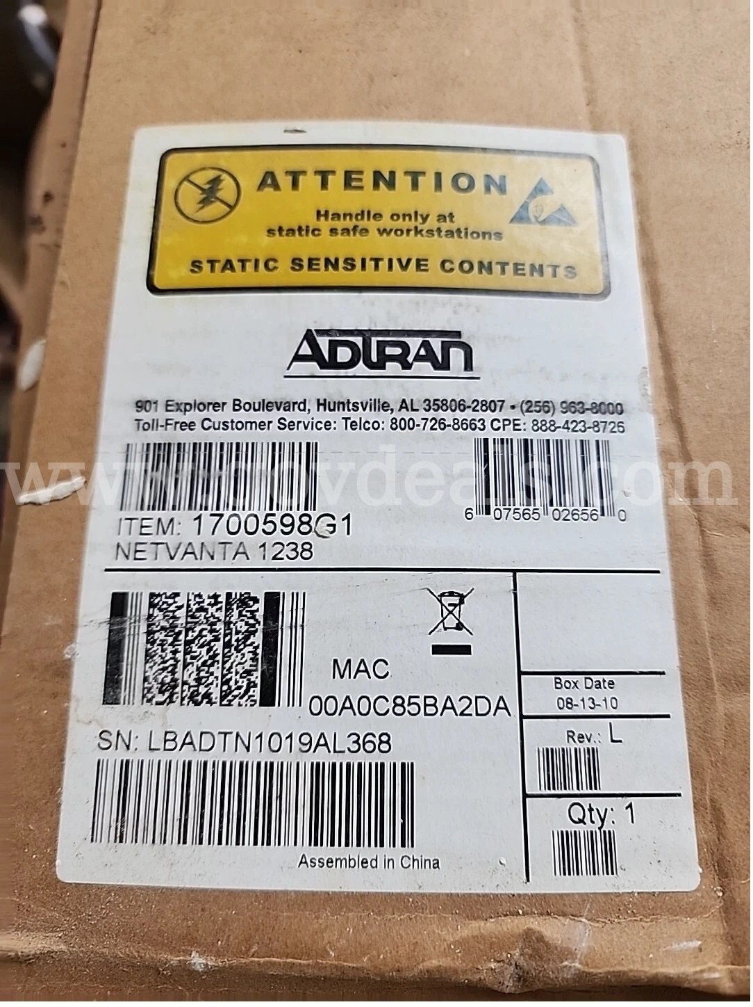 ADTRAN 1703594G1 - AdTran NetVanta 1234 Layer 3 Lite Fast Ethernet Switch LOT OF 5 Five ADTRAN 1234 Government Surplus Auction - Photo #2