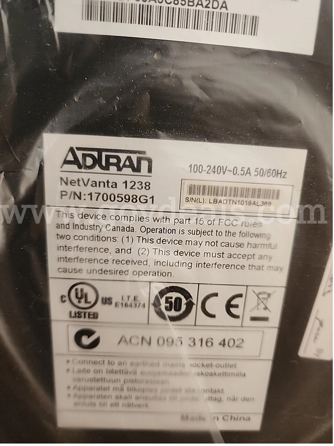 ADTRAN 1703594G1 - AdTran NetVanta 1234 Layer 3 Lite Fast Ethernet Switch LOT OF 5 Five ADTRAN 1234 Government Surplus Auction - Photo #3