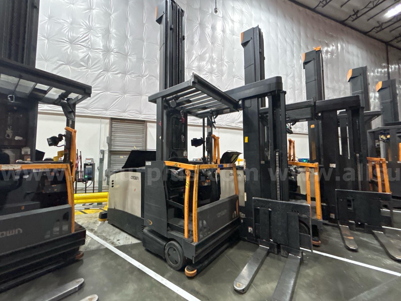 Crown TSP 7000 Series Electric VNA Turret Stockpicker Crown 7000 Government Surplus Auction - Primary Photo