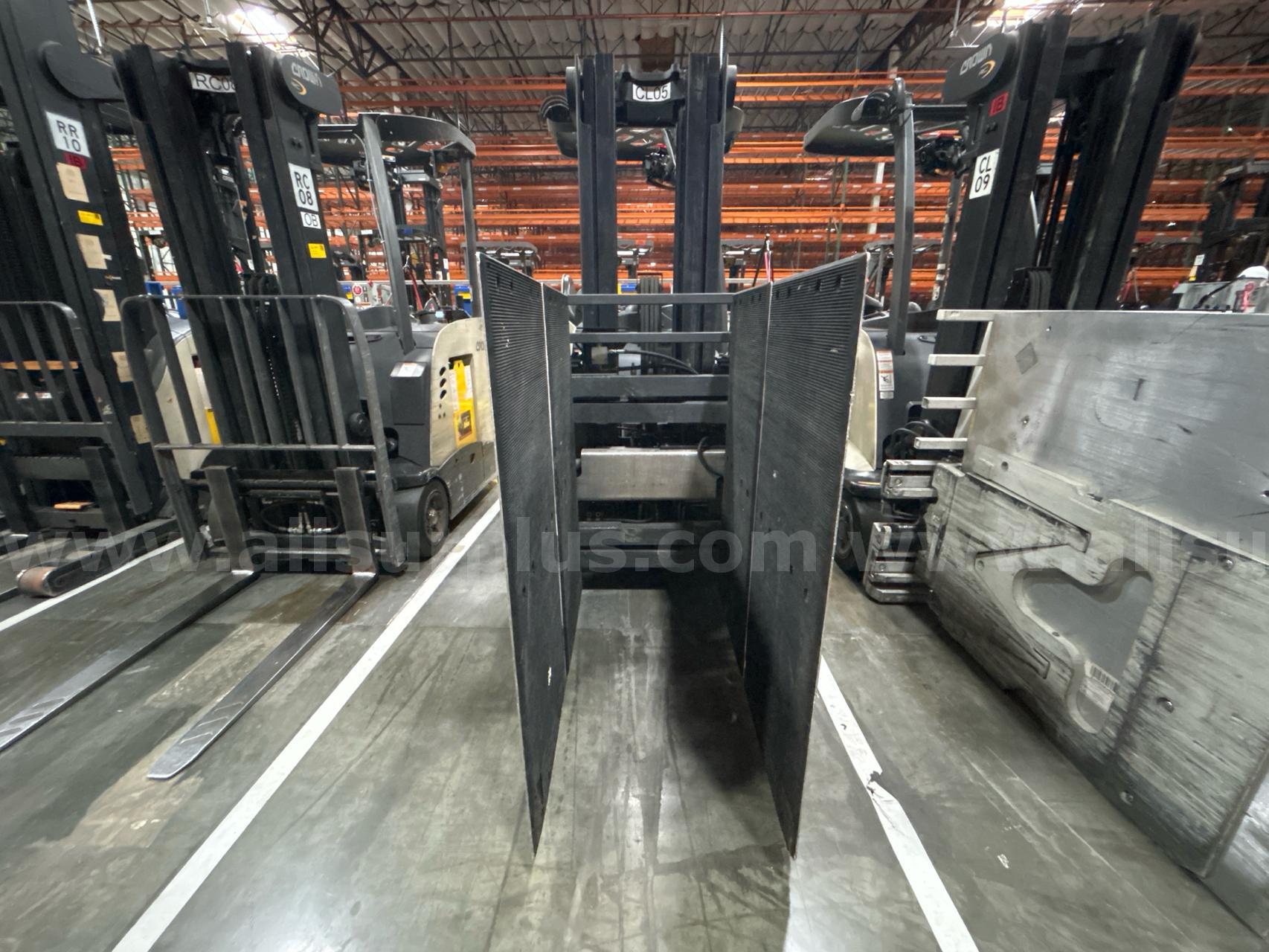 Crown RC 5500 Series Stand-Up Electric Forklift with Carton Clamp Crown 5500 Government Surplus Auction - Photo #3