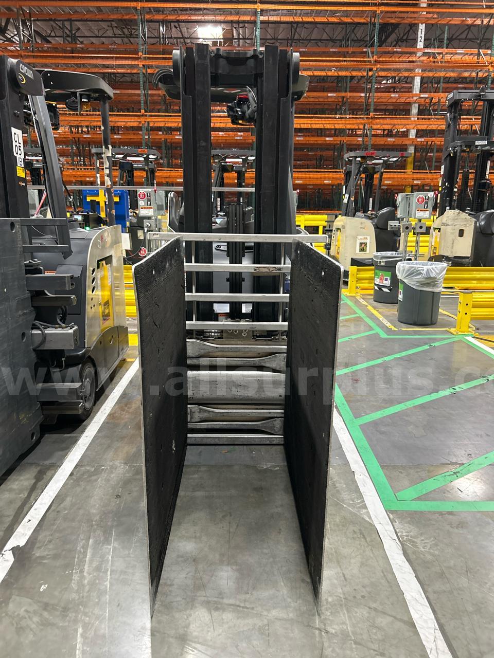 Crown RC 5500 Series Stand-Up Electric Forklift with Carton Clamp Crown 5500 Government Surplus Auction - Photo #2