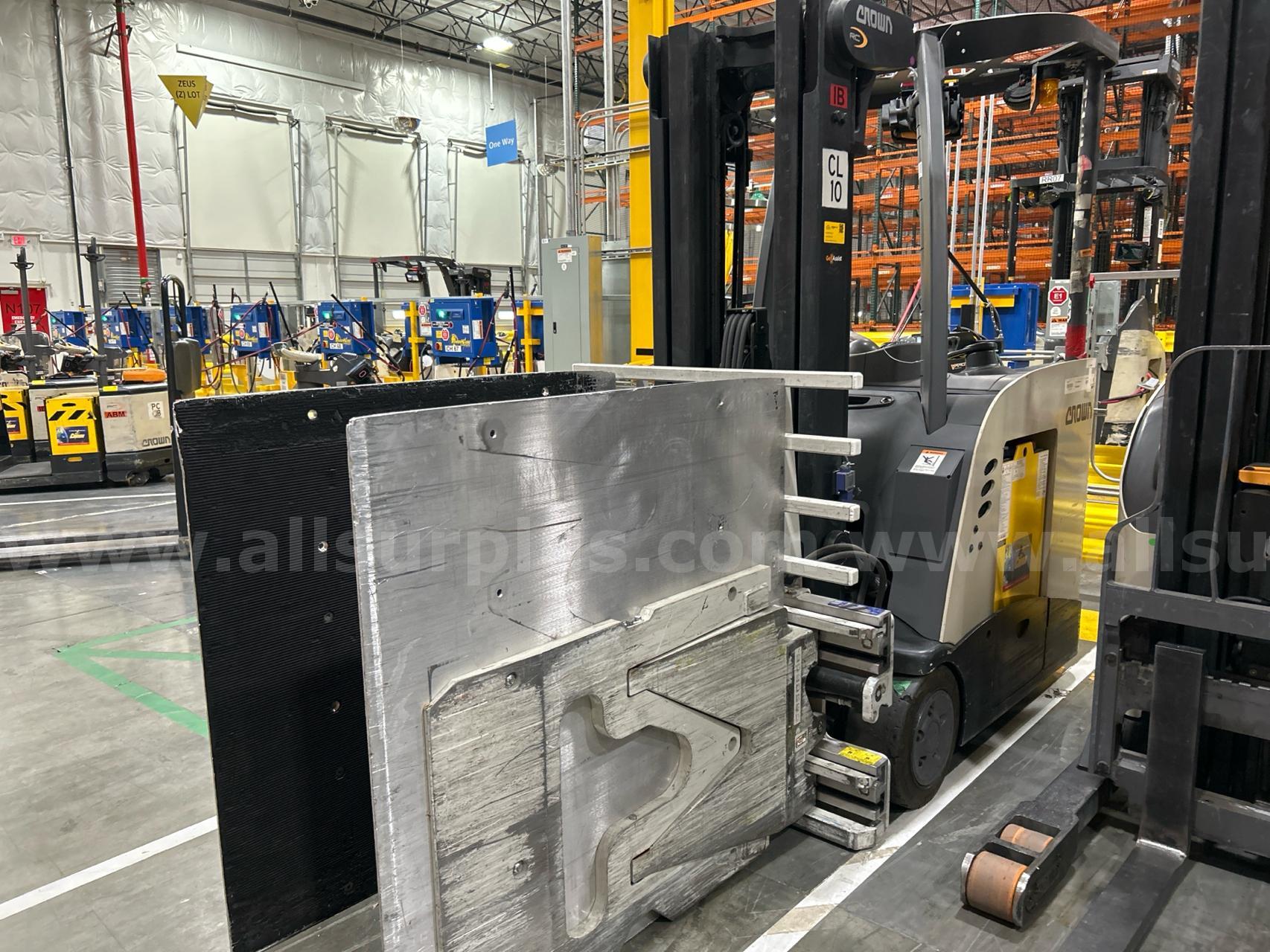 Crown RC 5500 Series Stand-Up Electric Forklift with Carton Clamp