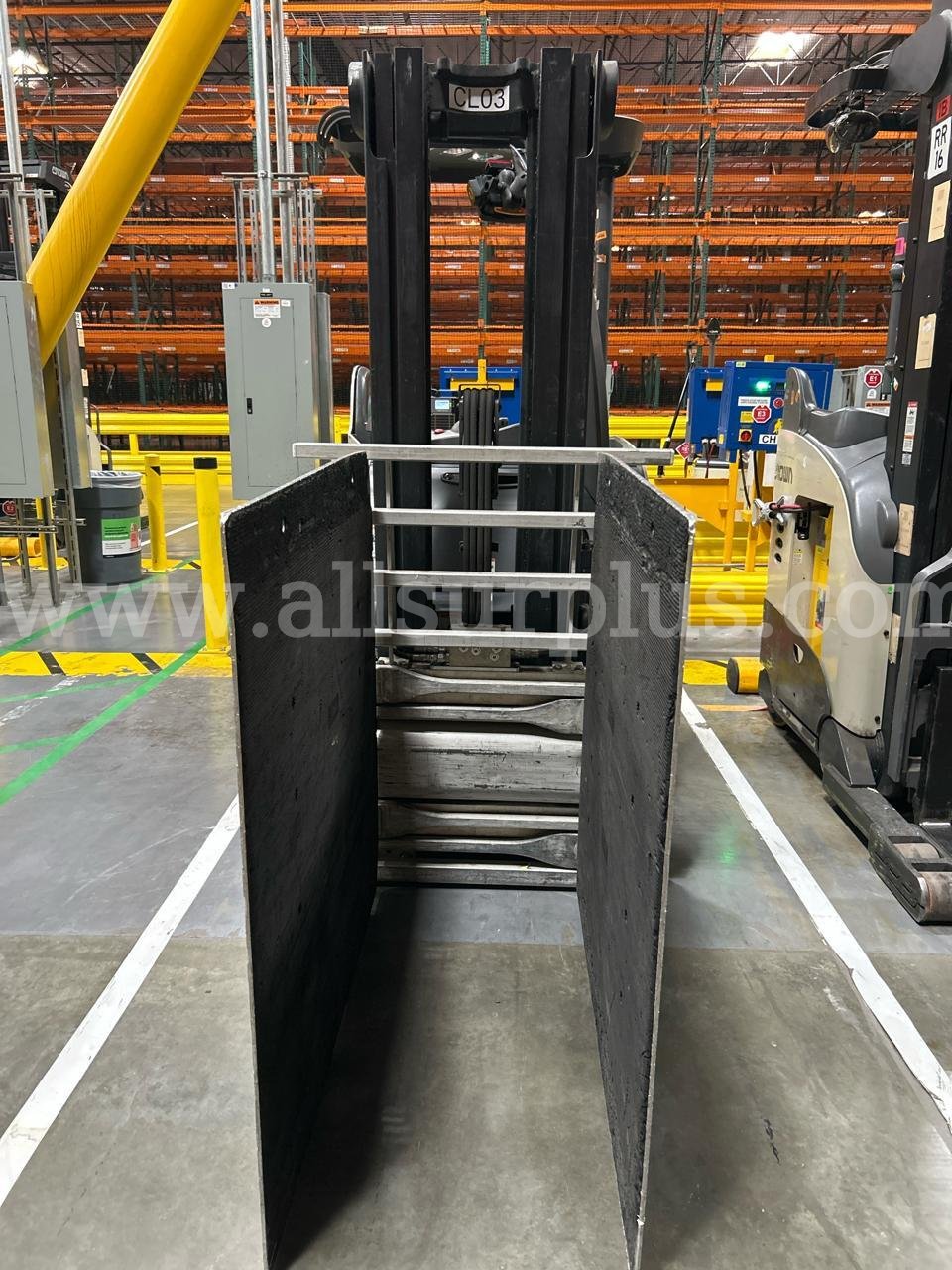 Crown RC 5500 Series Stand-Up Electric Forklift with Carton Clamp Crown 5500 Government Surplus Auction - Photo #3
