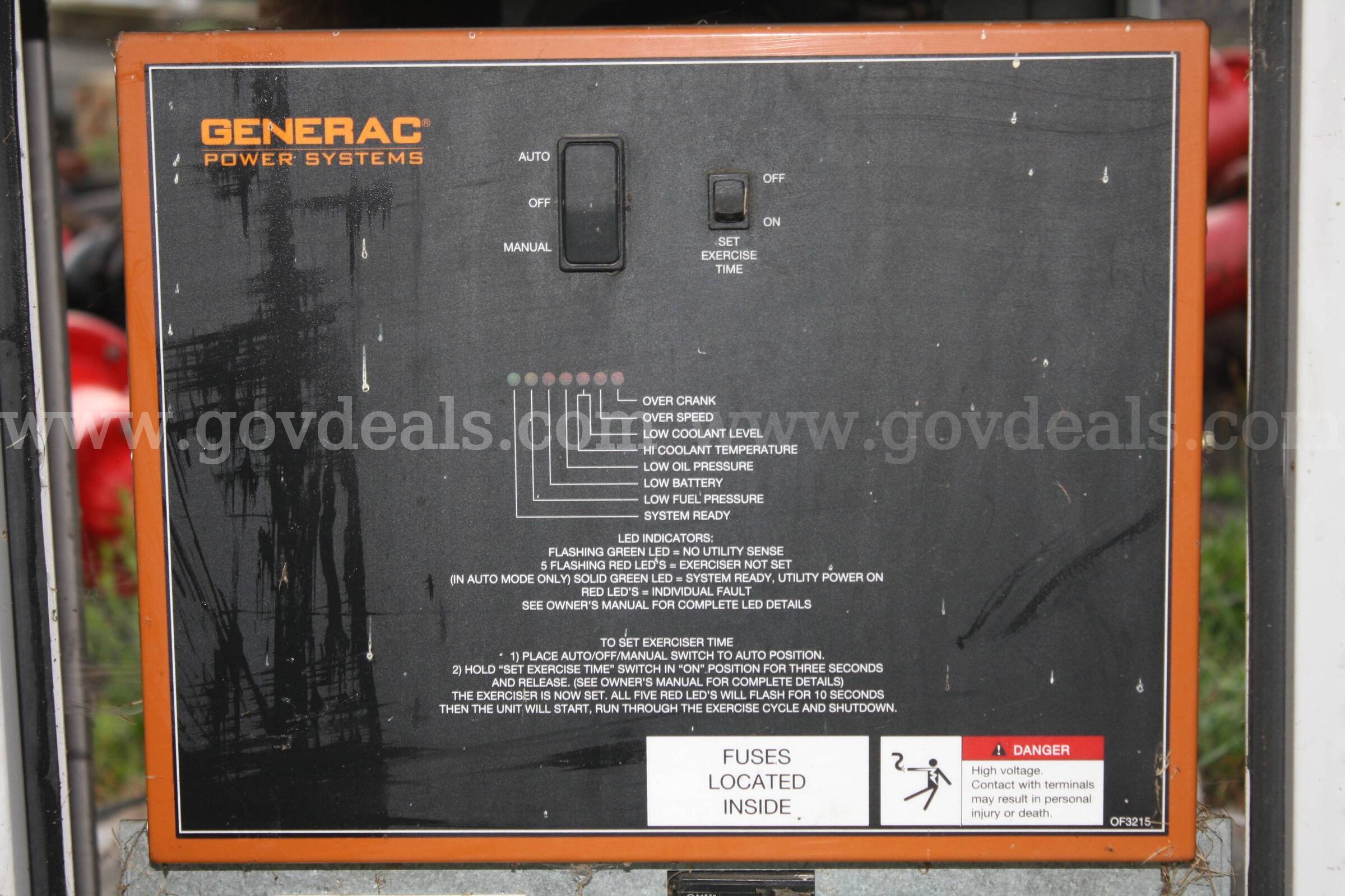 Quiet Source generator and manual transfer box Generac Quietsource Government Surplus Auction - Photo #3