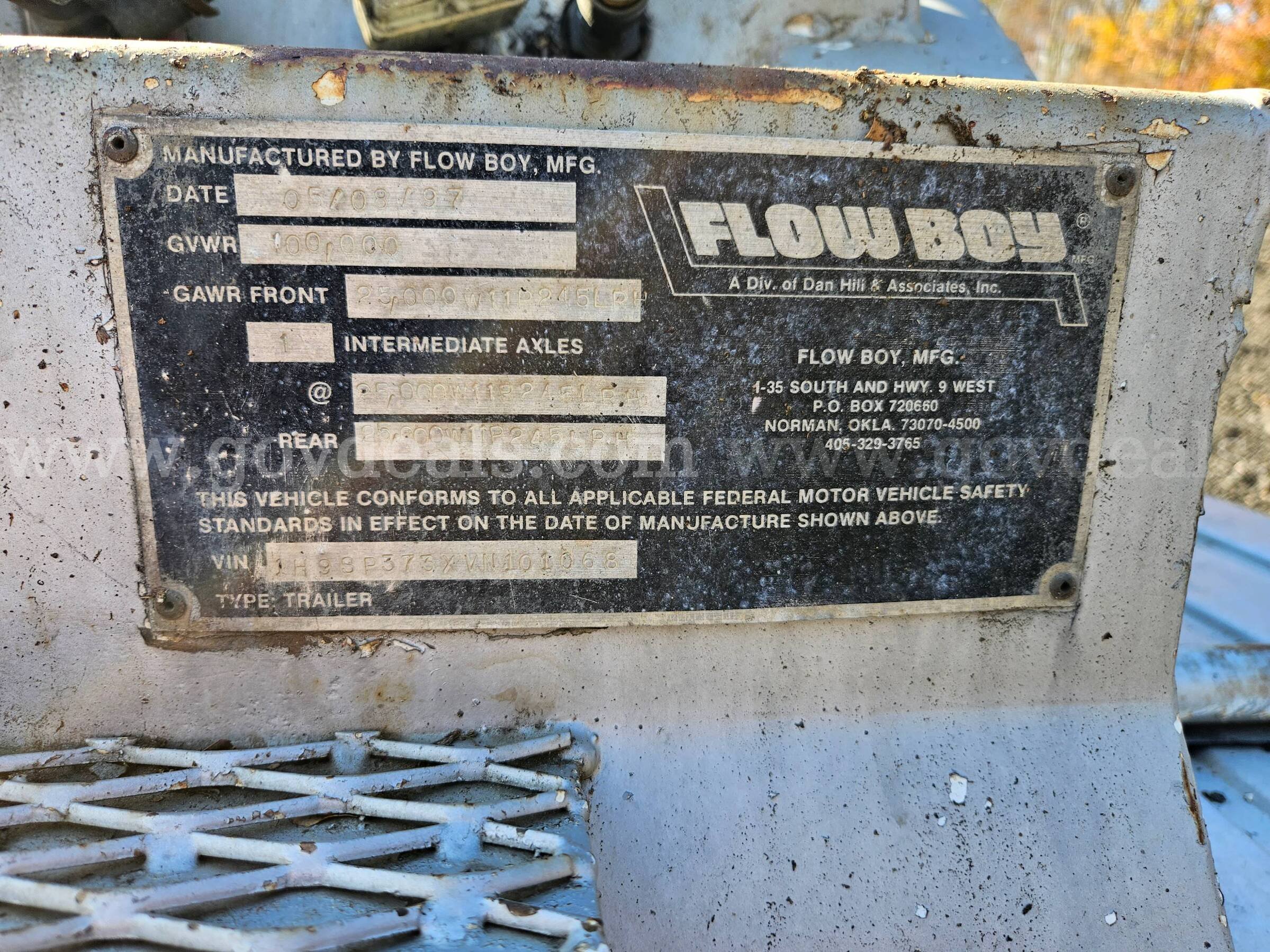 (3) Flowboy Live Bottom Trailers Flow Boy MFG Live Bottom Trailer Government Surplus Auction - Photo #6