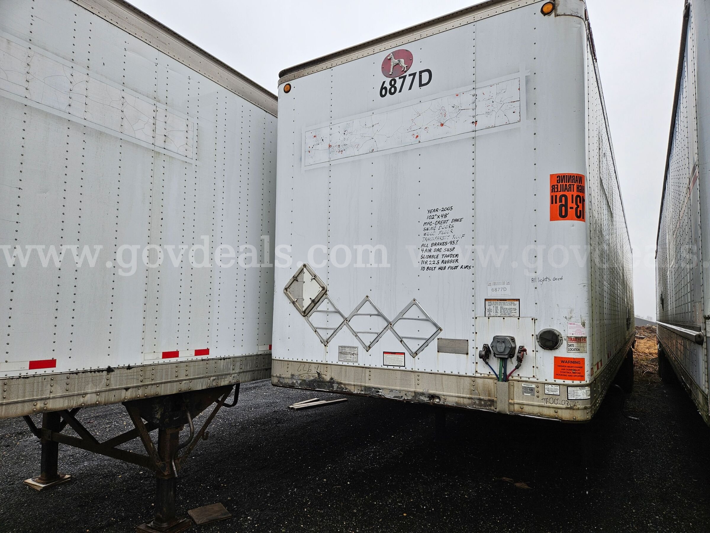 2005 Great Dane 48FT X 102IN Dry Van Trailer Great Dane 102IN Government Surplus Auction - Photo #3