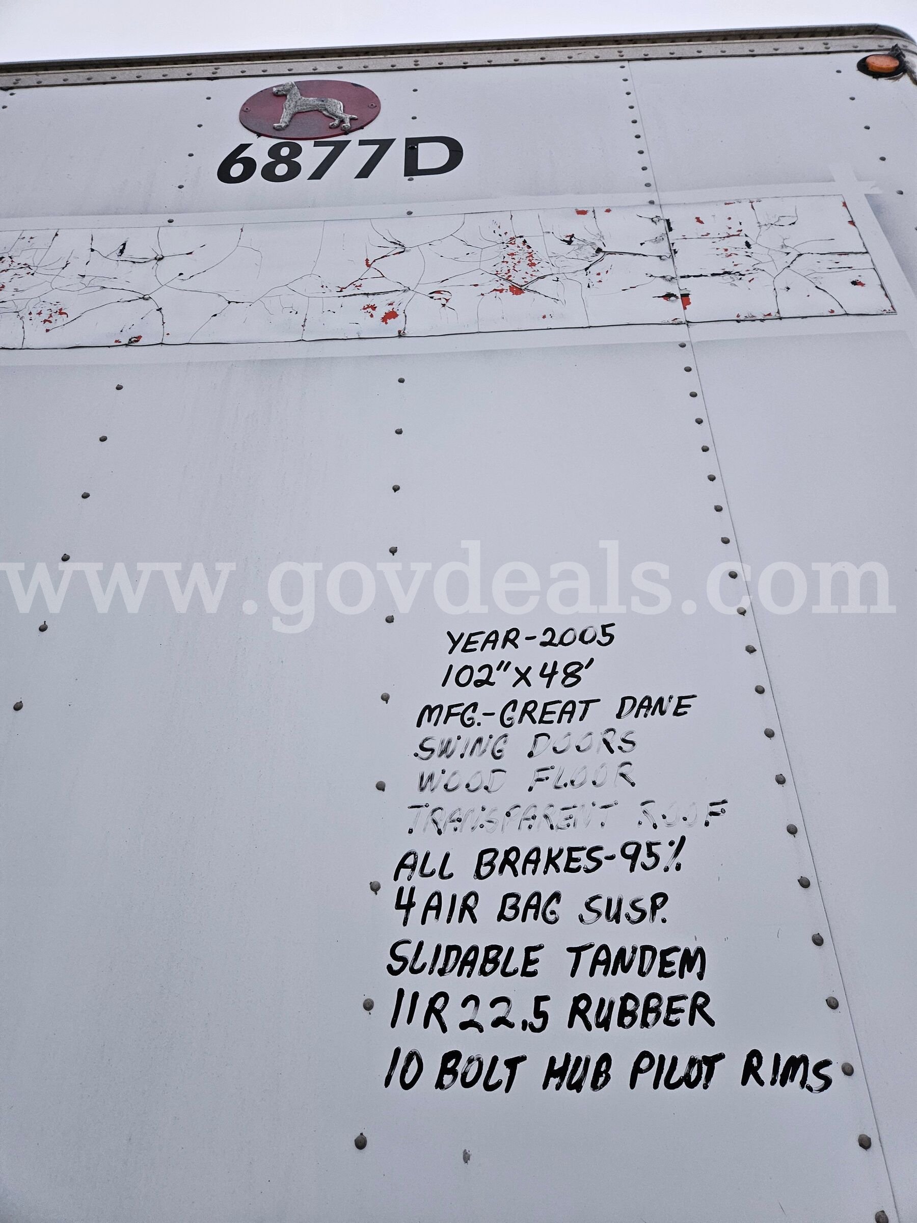 2005 Great Dane 48FT X 102IN Dry Van Trailer Great Dane 102IN Government Surplus Auction - Photo #4