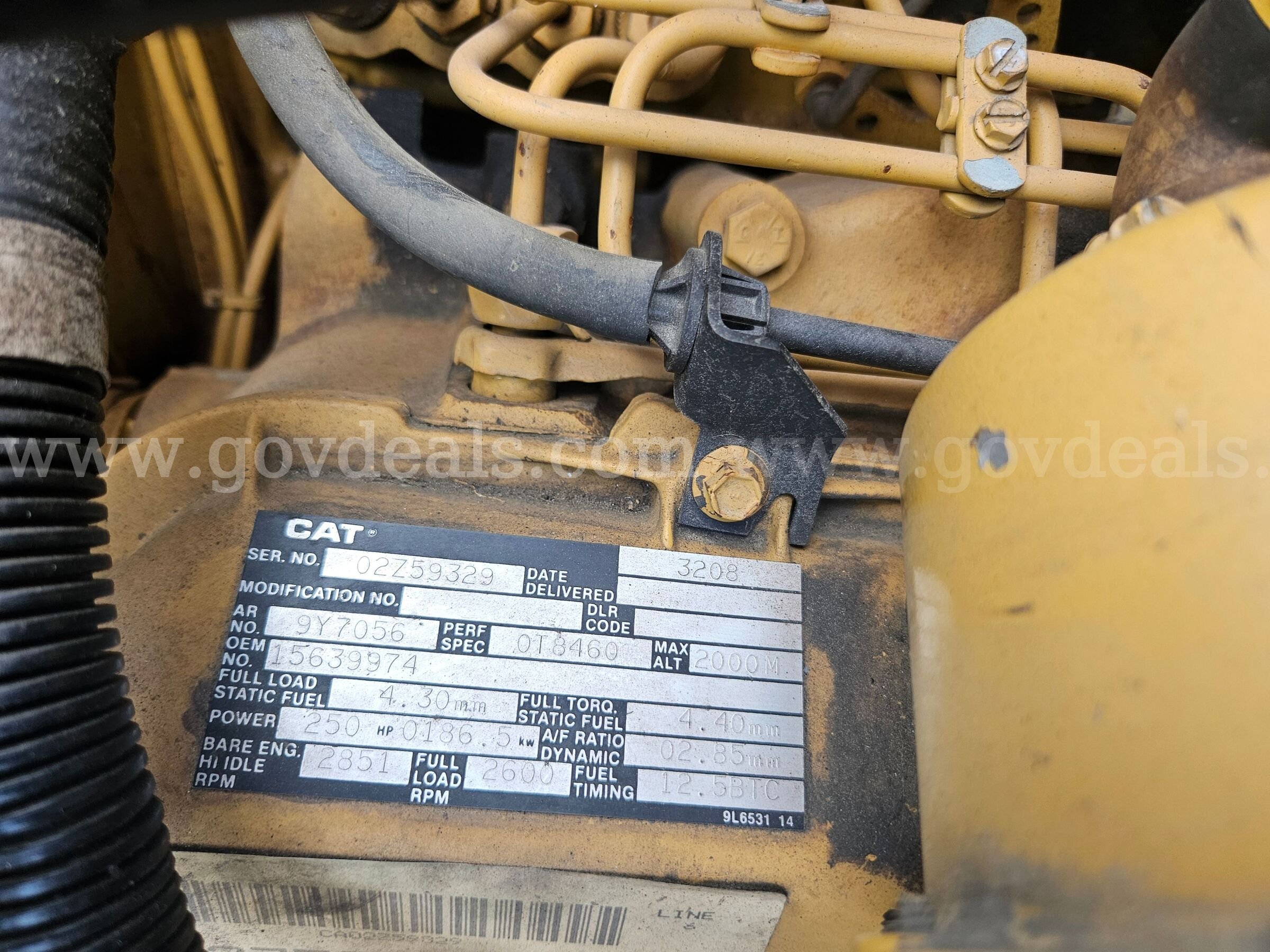 Caterpillar 3208T 250 Horsepower Turbo Diesel Engine Caterpillar 3208T Government Surplus Auction - Photo #2