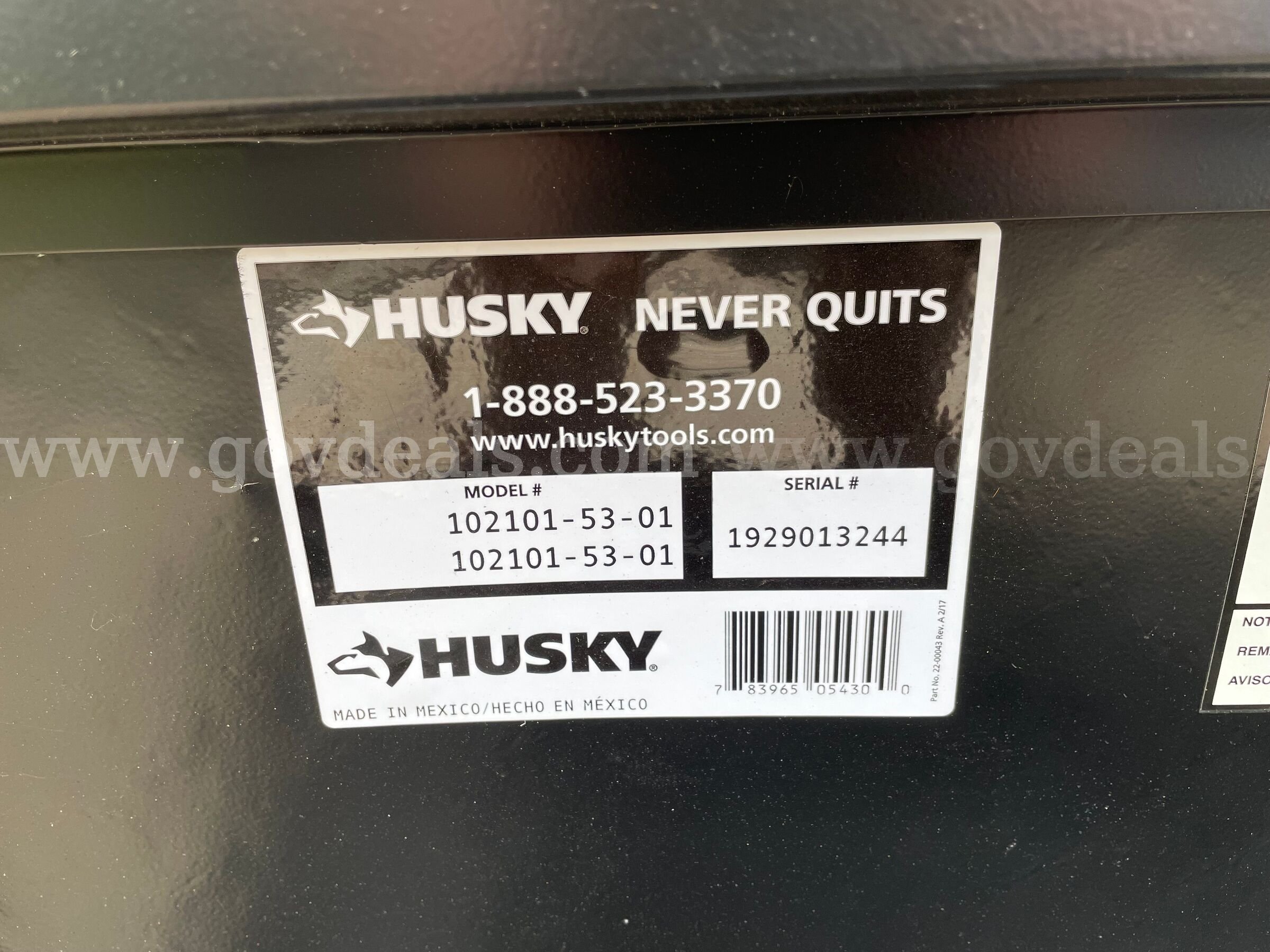 Husky 72" Crossover Truck Toolbox Husky 102101-53-01 Government Surplus Auction - Photo #3