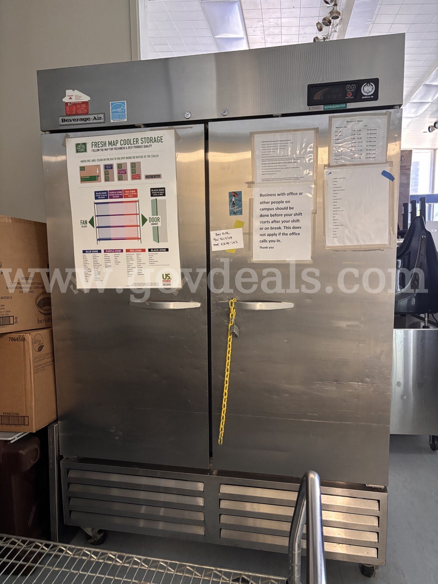 Beverage-Air KR48-1AS Two-Door Commercial Reach-In Refrigerator Beverage-Air KR48-1AS Government Surplus Auction - Primary Photo
