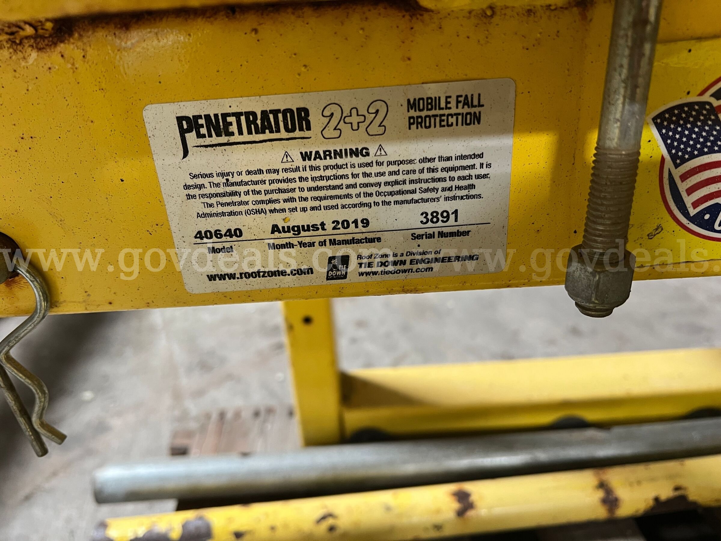 Tie Down Engineering Penetrator Mobile Fall Protection Tie Down Engineering Penetrator 2+2 Government Surplus Auction - Photo #6