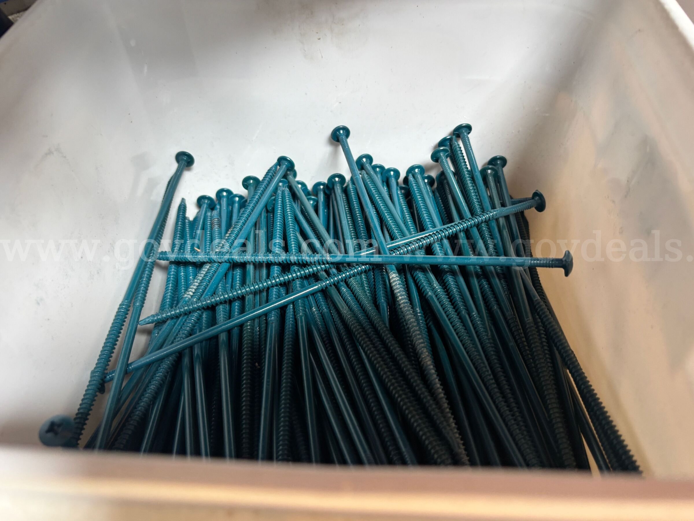 Approx 60 buckets of 8" roofing fasteners open and unopen boxes (unused)   Government Surplus Auction - Photo #6