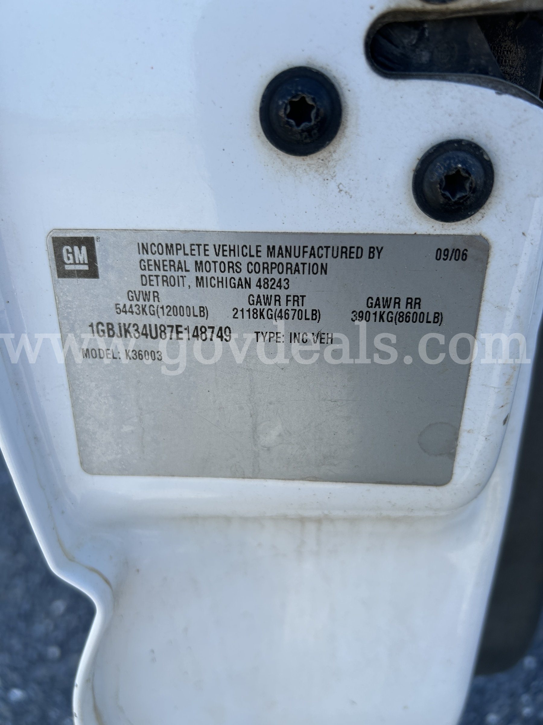 2007 Chevrolet Silverado Classic 3500 Chevrolet Silverado Government Surplus Auction - Photo #5
