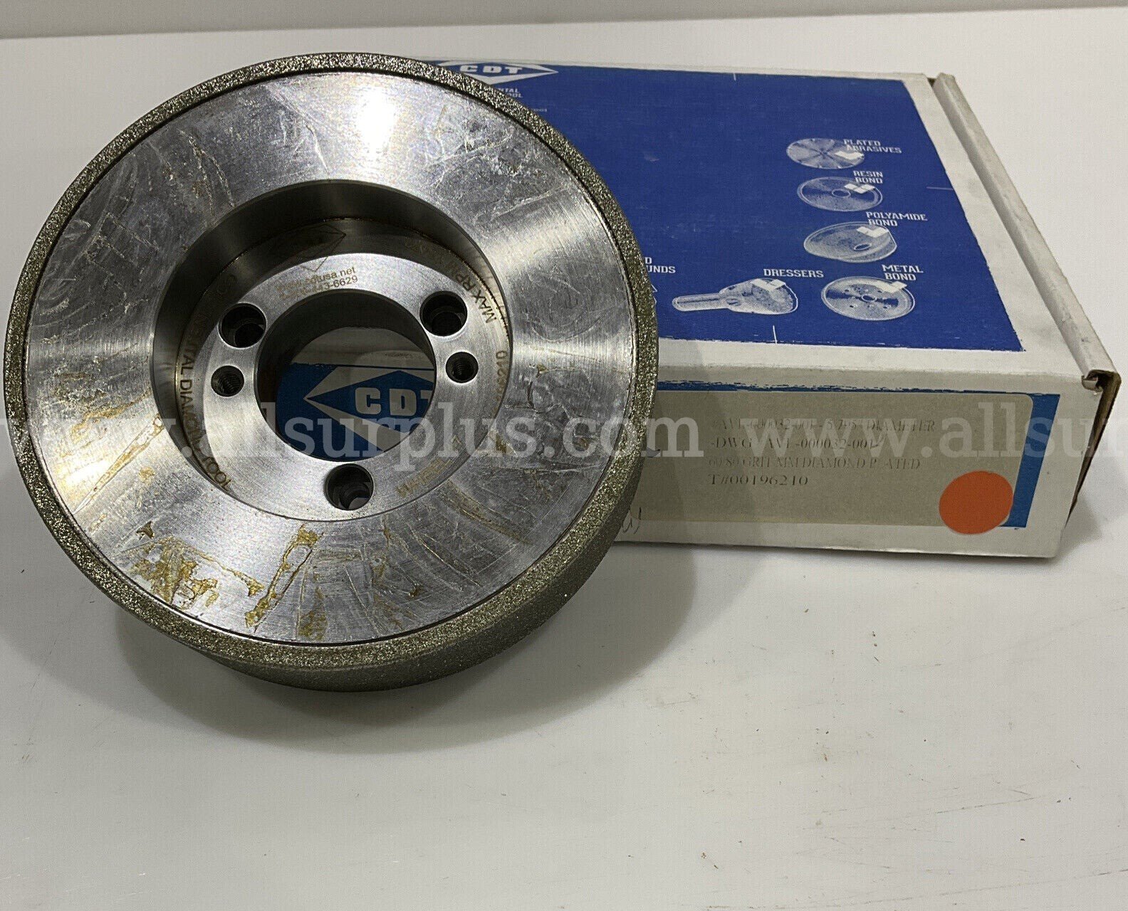 74 Units (Approx.) Continental Diamond Tool (CDT) Diamond Grinding Wheels, Brand-New Continental Diamond Tool  Government Surplus Auction - Photo #2