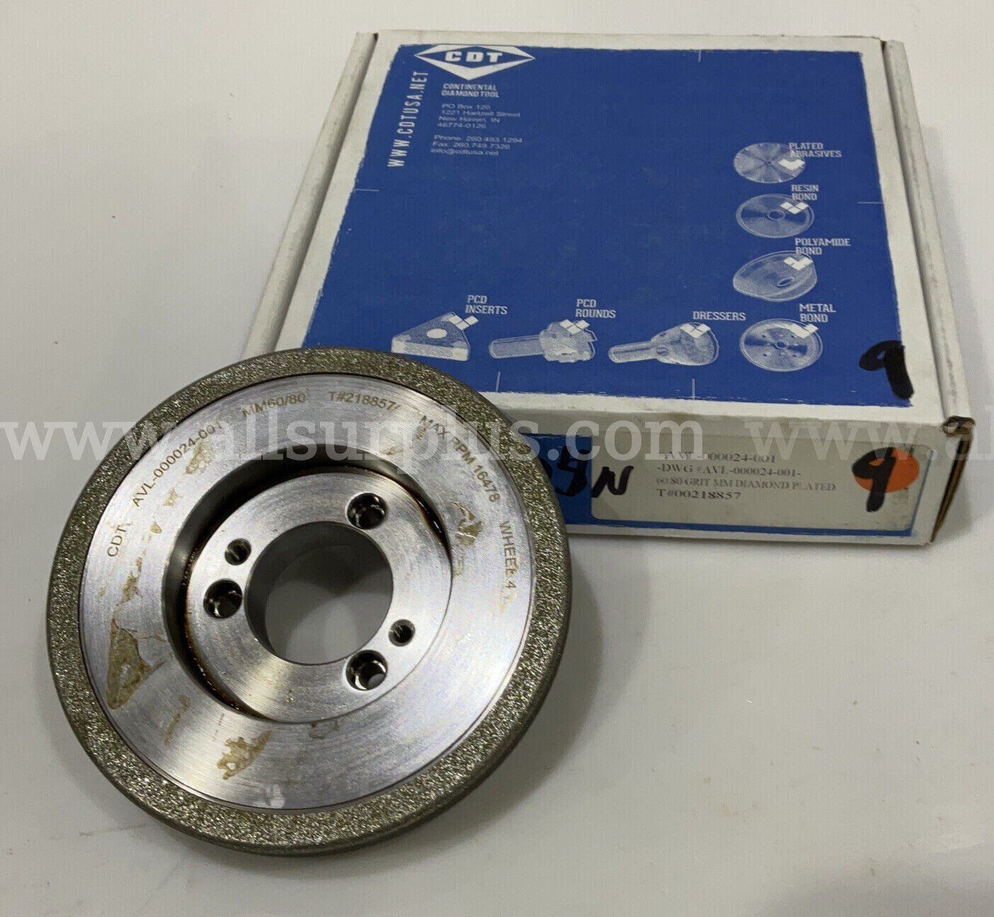 74 Units (Approx.) Continental Diamond Tool (CDT) Diamond Grinding Wheels, Brand-New Continental Diamond Tool  Government Surplus Auction - Photo #3