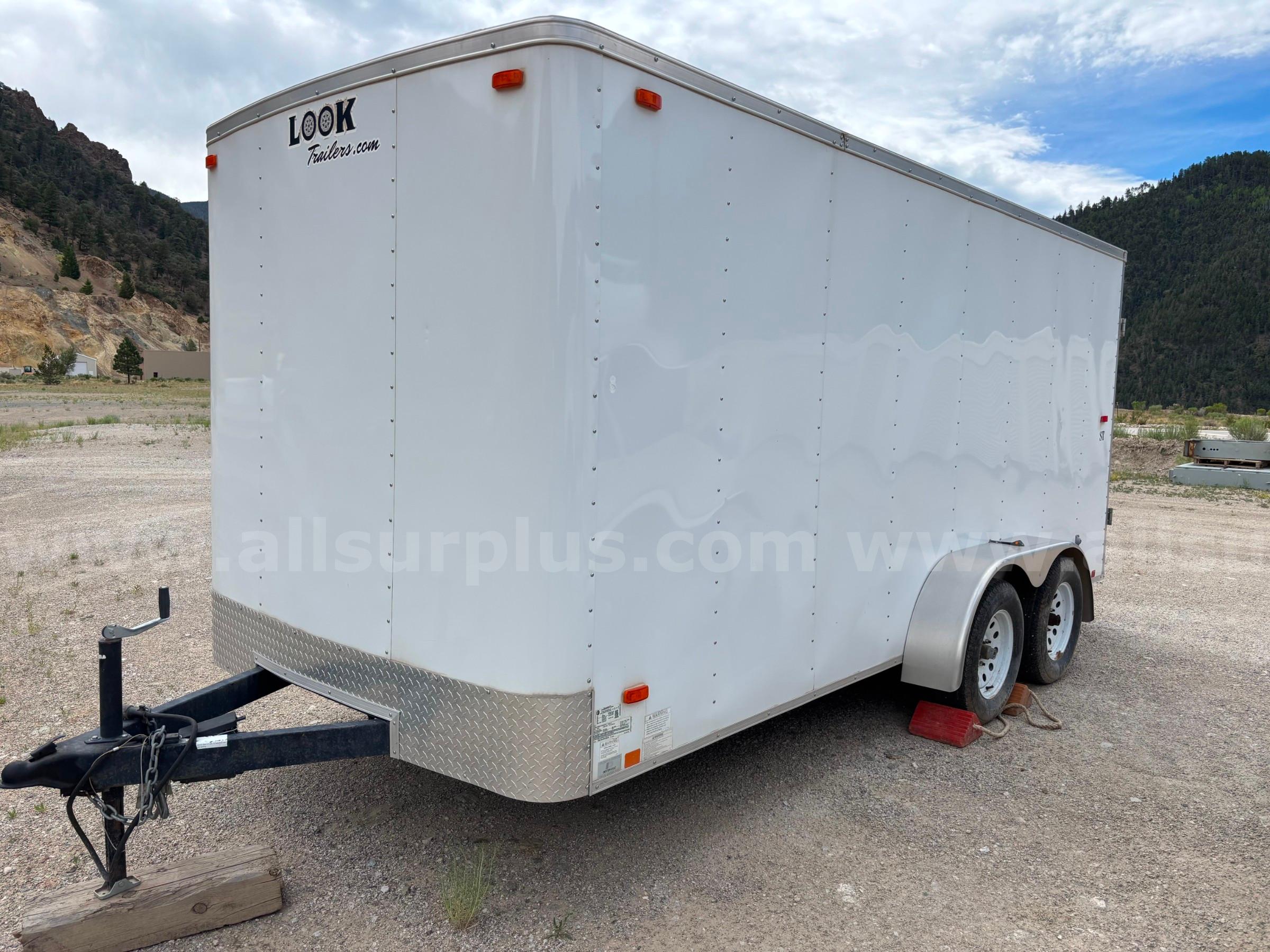 2013 LGS Industries 7 ft. x 16 ft, Tandem-Axle, Enclosed Cargo Trailer, with Shelving LGS LOOK Industries  Government Surplus Auction - Primary Photo
