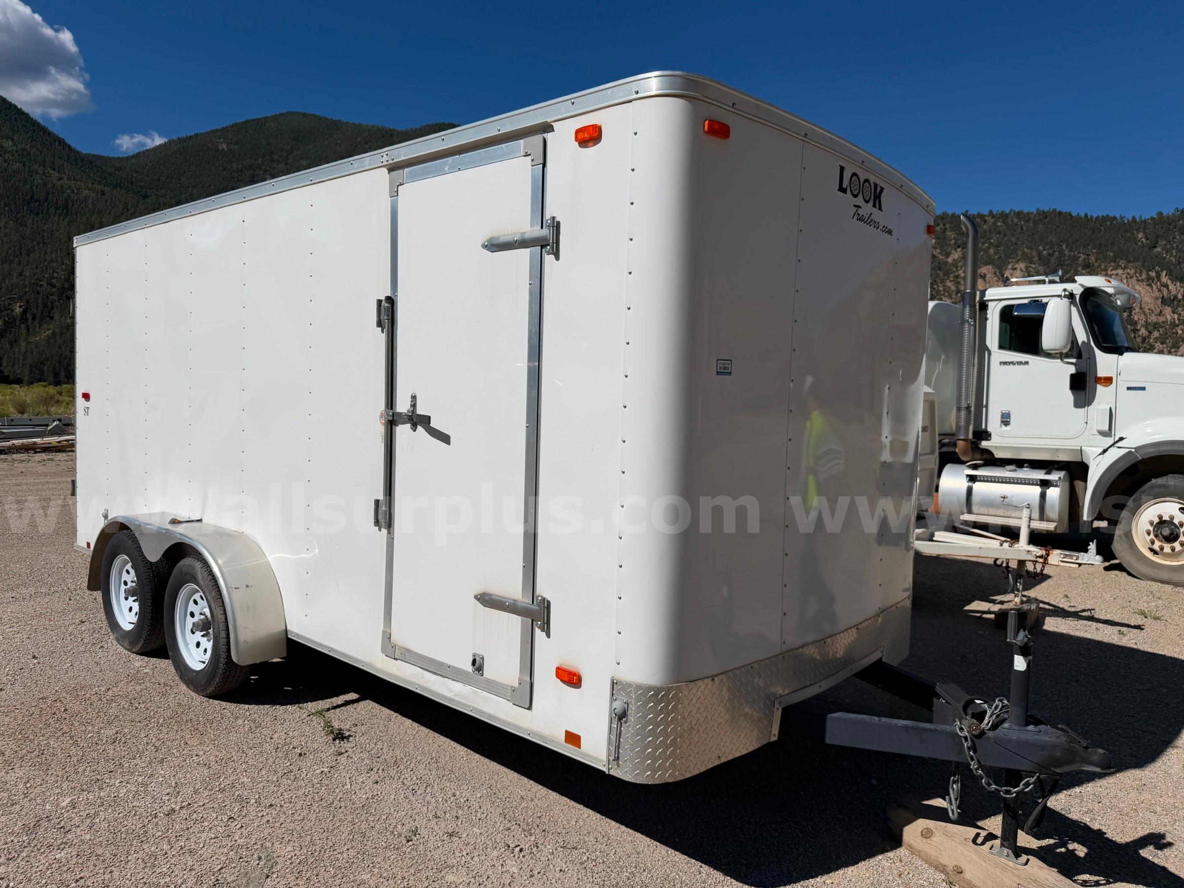 2013 LGS Industries 7 ft. x 16 ft, Tandem-Axle, Enclosed Cargo Trailer, with Shelving LGS LOOK Industries  Government Surplus Auction - Photo #6
