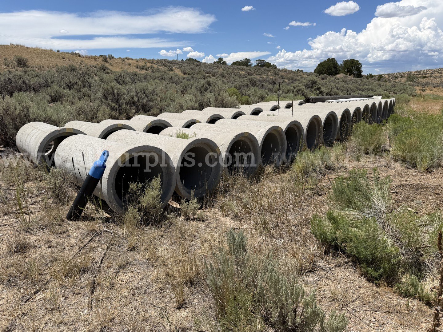 Concrete Drainage Pipe and Barriers, 30in Dia x 100in Pipe, Qty 52 Pcs, Parking Stops, Qty 76pcs, 1 LOT  100in Government Surplus Auction - Photo #2