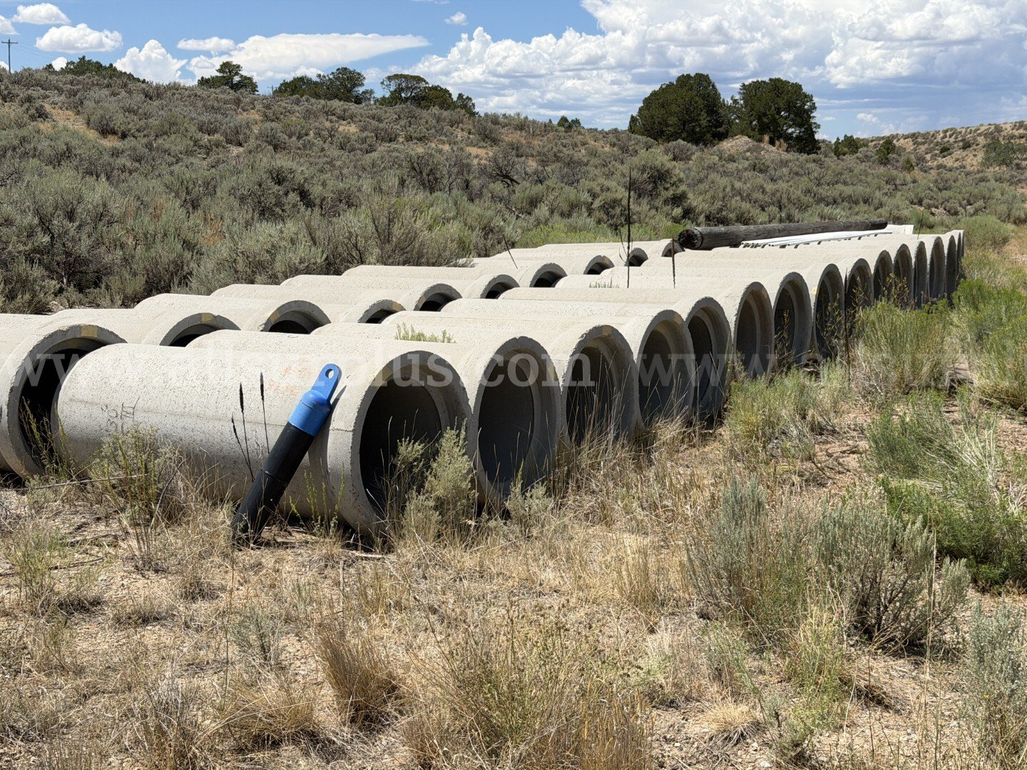 Concrete Drainage Pipe and Barriers, 30in Dia x 100in Pipe, Qty 52 Pcs, Parking Stops, Qty 76pcs, 1 LOT  100in Government Surplus Auction - Photo #3