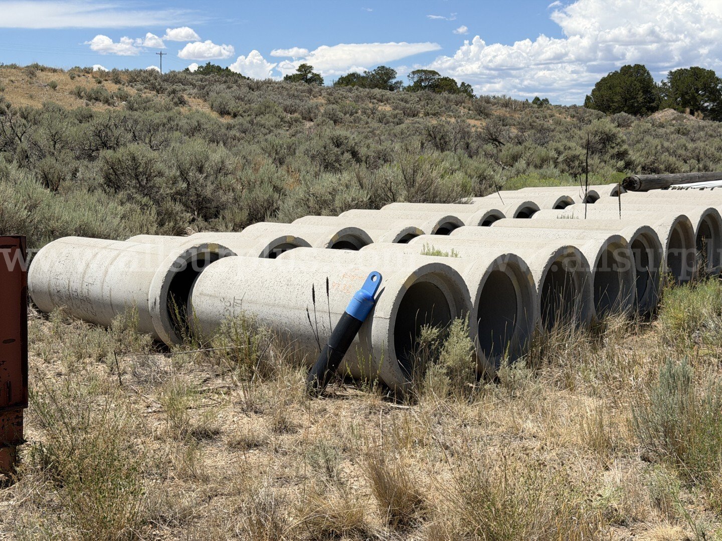 Concrete Drainage Pipe and Barriers, 30in Dia x 100in Pipe, Qty 52 Pcs, Parking Stops, Qty 76pcs, 1 LOT  100in Government Surplus Auction - Photo #4