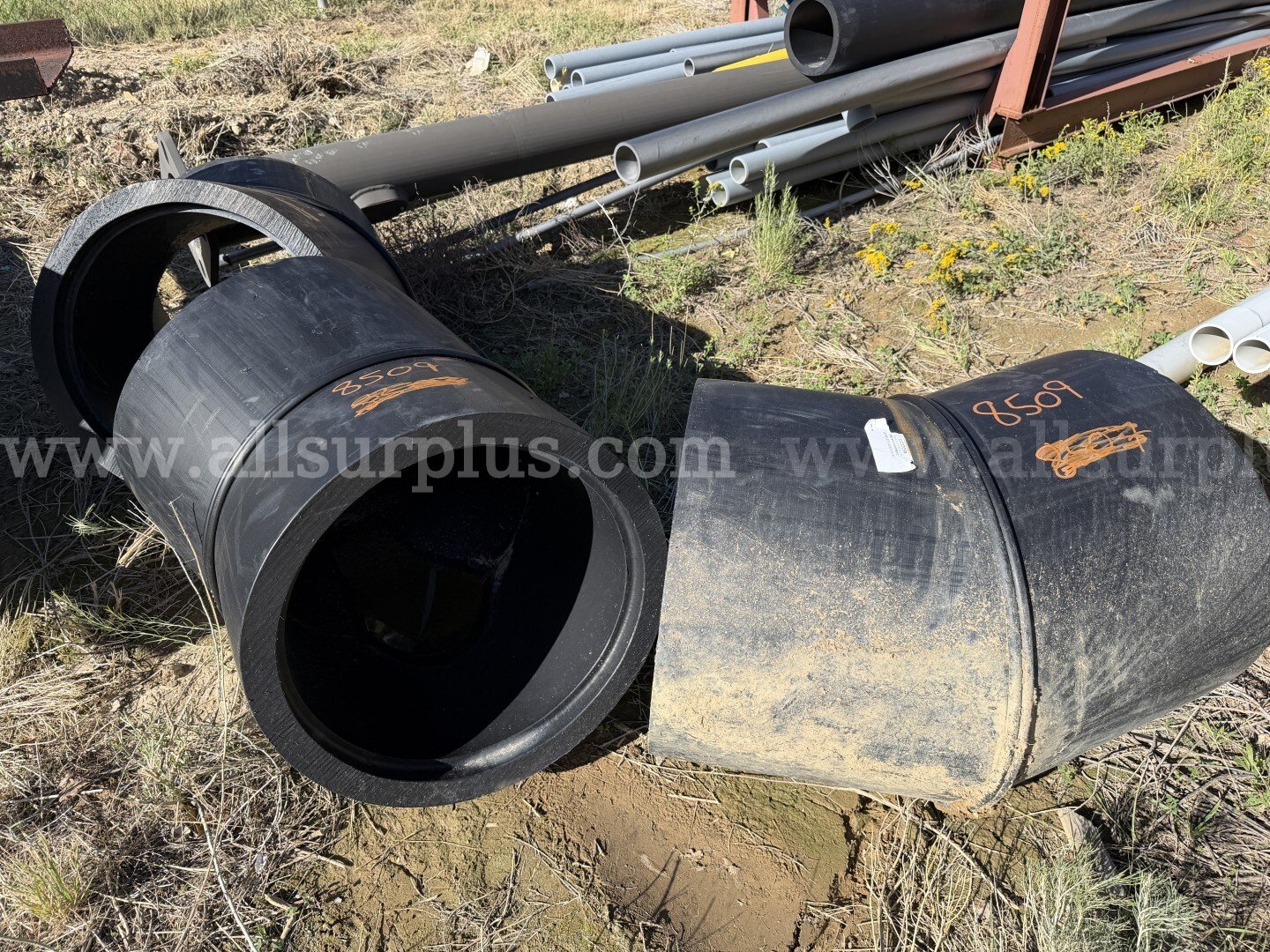 HDPE Pipe Pull Heads, Fittings, Qty 6 Pcs and 1 Crate, HDPE and PVC, 1in-14in Dia, Various Lengths 1 lot   Government Surplus Auction - Photo #4
