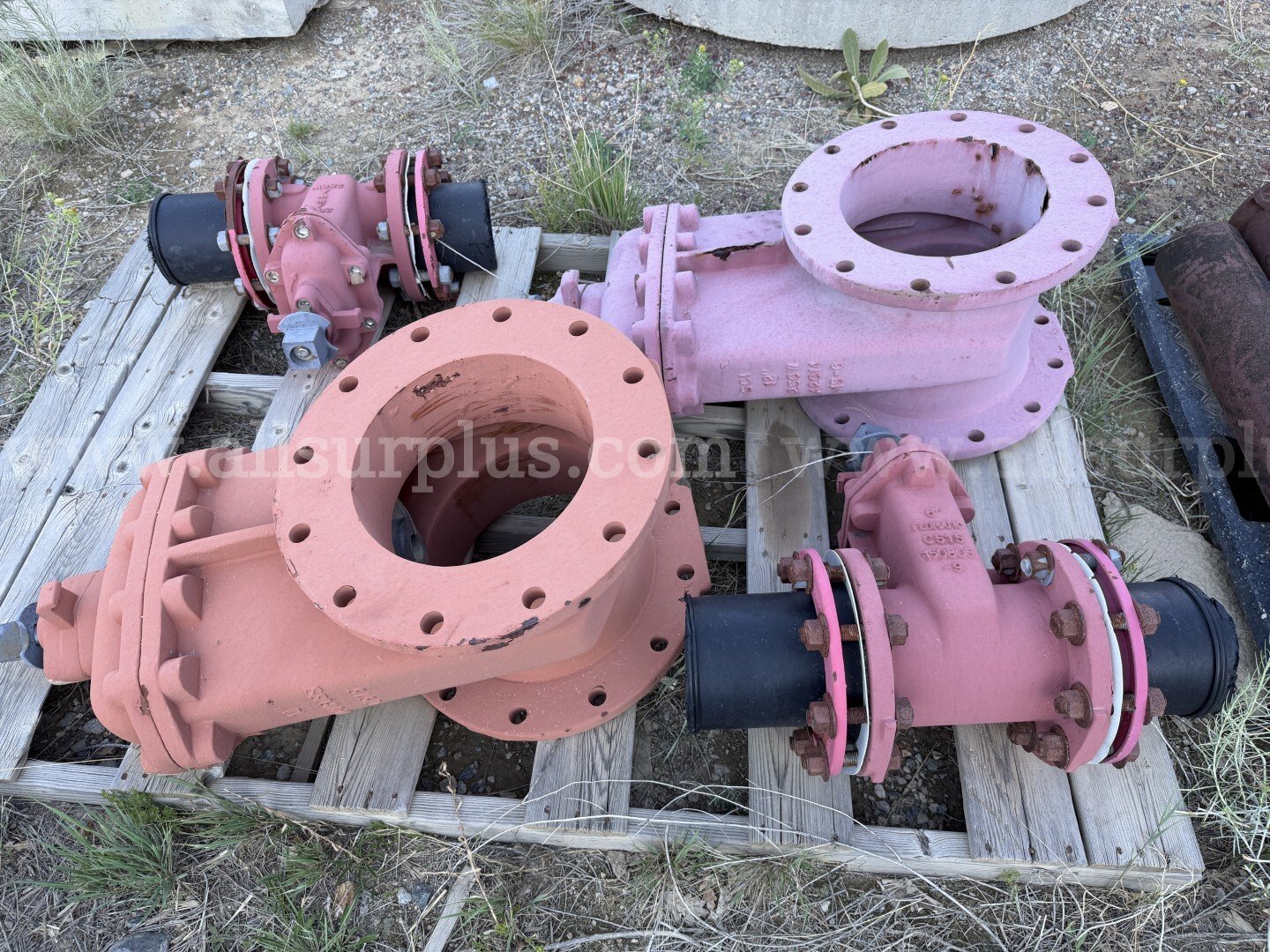 Water Utility Material and Valves, Qty 6 Pallets, Concrete Barriers qty 16, Pre Cast Concrete Drainage Material Qty 9,   Government Surplus Auction - Primary Photo