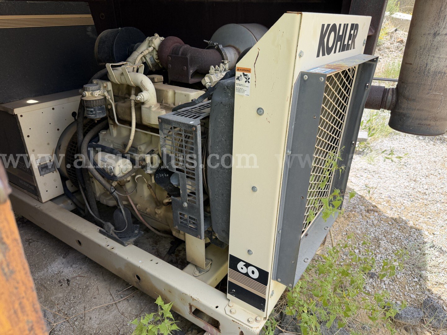 Generator, Diesel, Kohler 60R0ZJ71, 60kW/75kVA, John Deere 4039TF, Skidded, Qty 1 Kohler 4039TF Government Surplus Auction - Photo #4