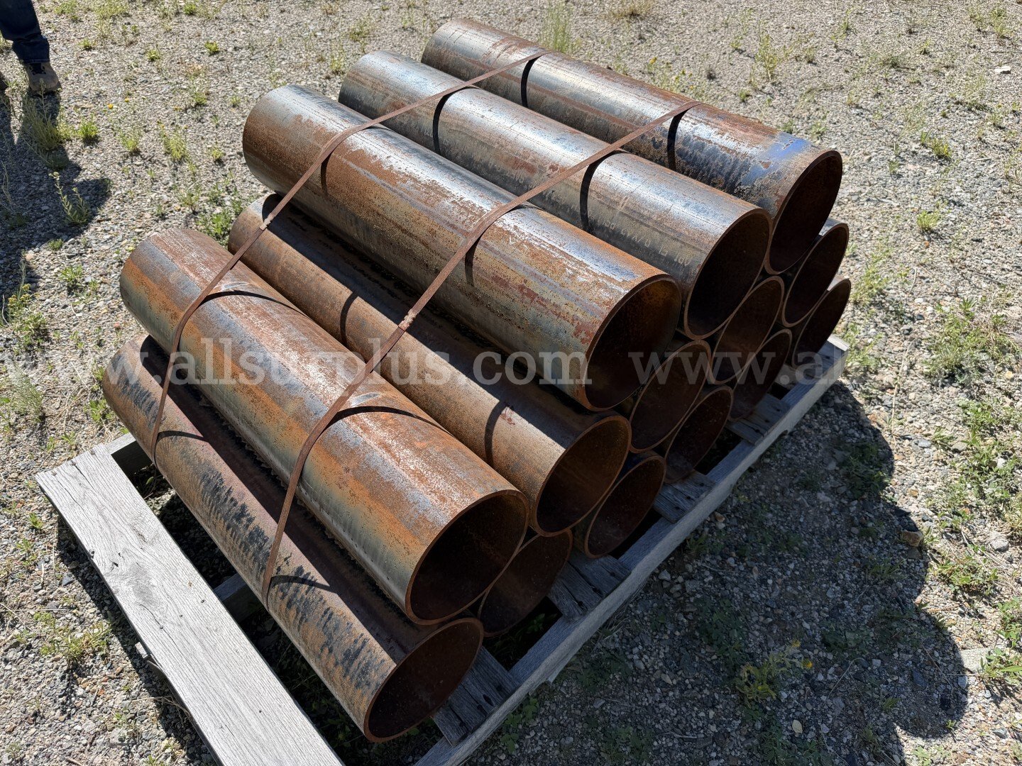 Pipe, Line Pipe, 8.625in x 0.322inWT x 36in, A53/SA53 Grade B, Qty 14 Jts, Street Signs, Chevron Nomenclature, 1 LOT  625in Government Surplus Auction - Photo #3
