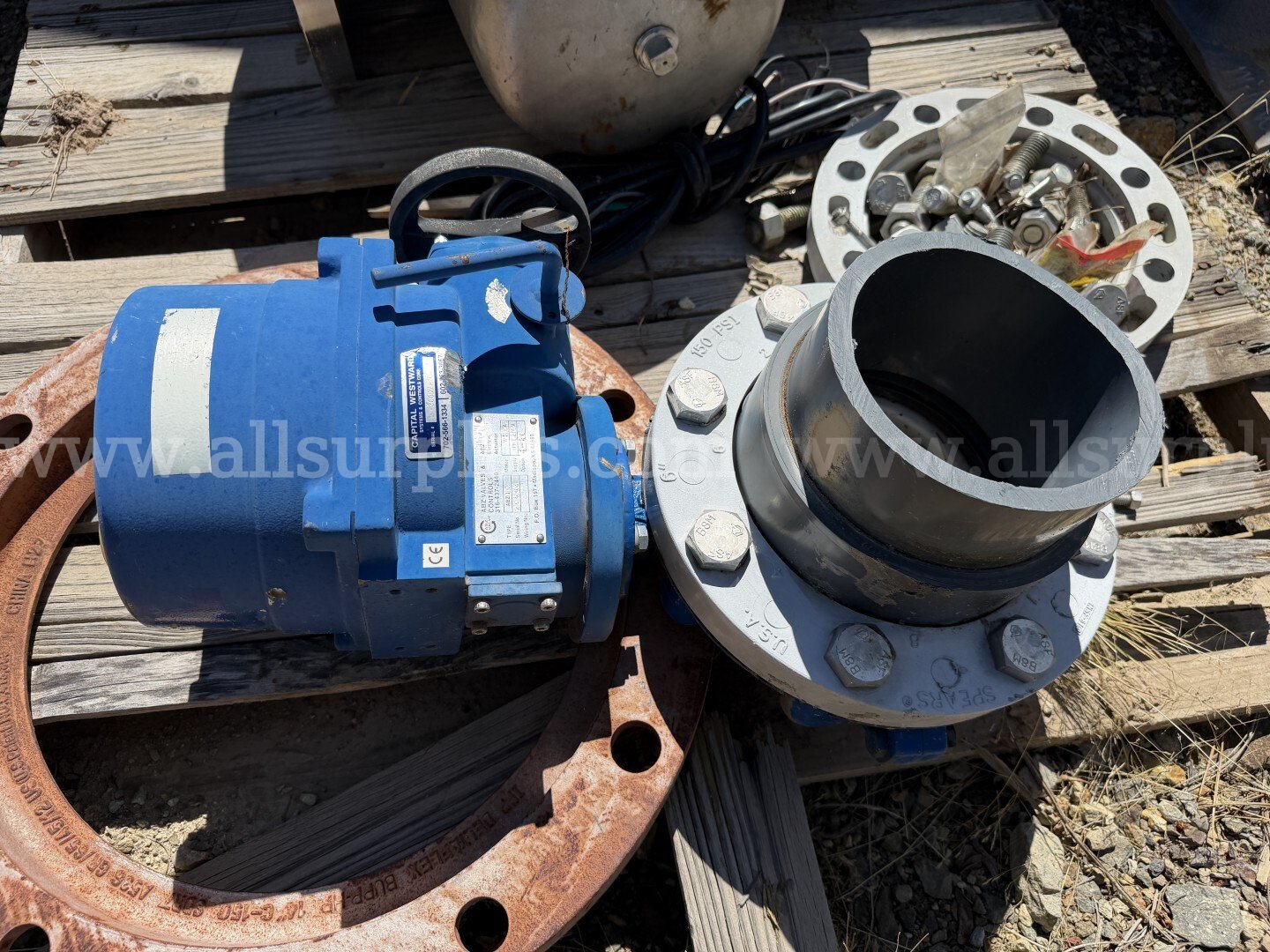 Valves, HDPE, Flow Tube, Fittings, Safety Storage Cabinet, Parking Stops, Magnetic Flow Meter, Qty ~50 pcs   Government Surplus Auction - Photo #6