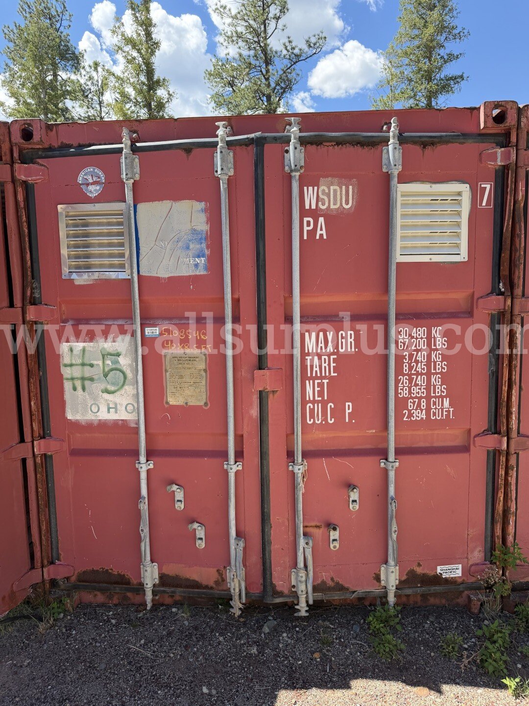 Shipping Container 40ft x 8.5ft x 8ft, With Contents, Qty 1.   Government Surplus Auction - Primary Photo