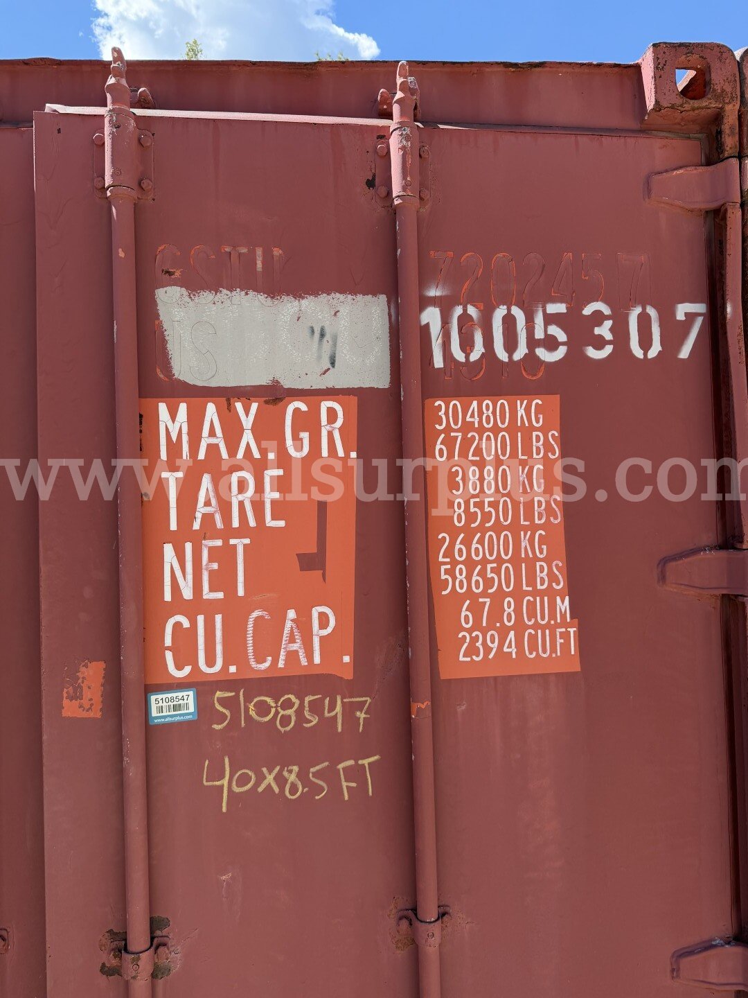 Shipping Container 40ft x 8.5ft x 8ft, With Contents, Qty 1.   Government Surplus Auction - Photo #2