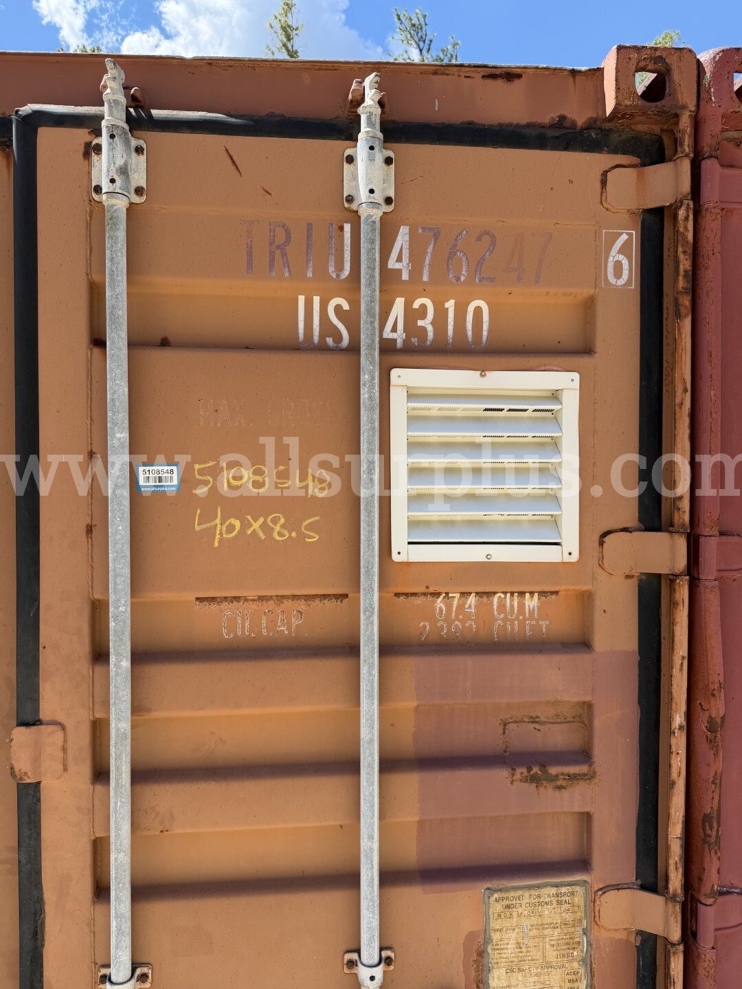 Shipping Container 40ft x 8.5ft x 8ft, With Contents, Qty 1.   Government Surplus Auction - Photo #2