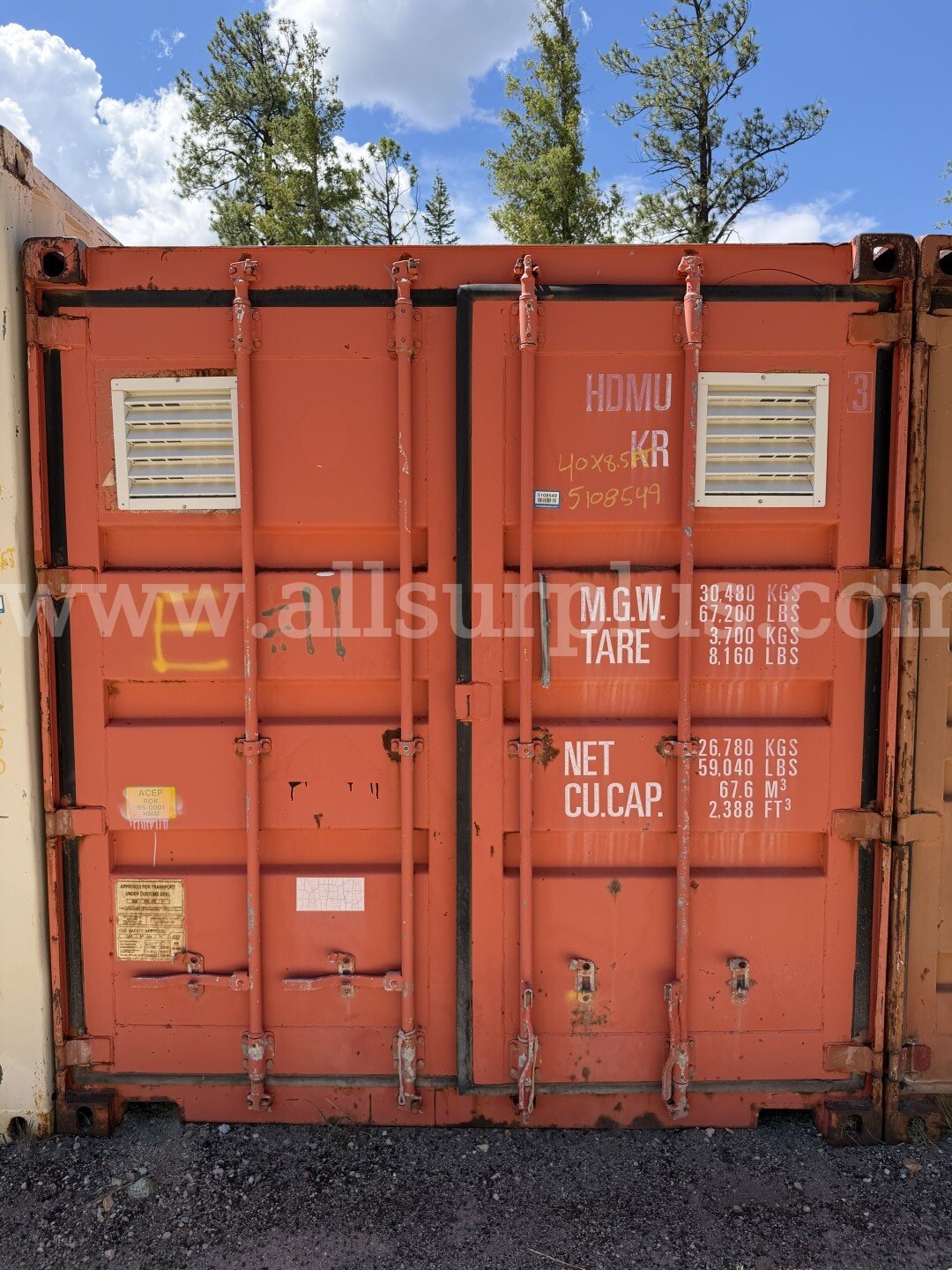 Shipping Container 40ft x 8.5ft x 8ft, With Contents, Qty 1.   Government Surplus Auction - Primary Photo