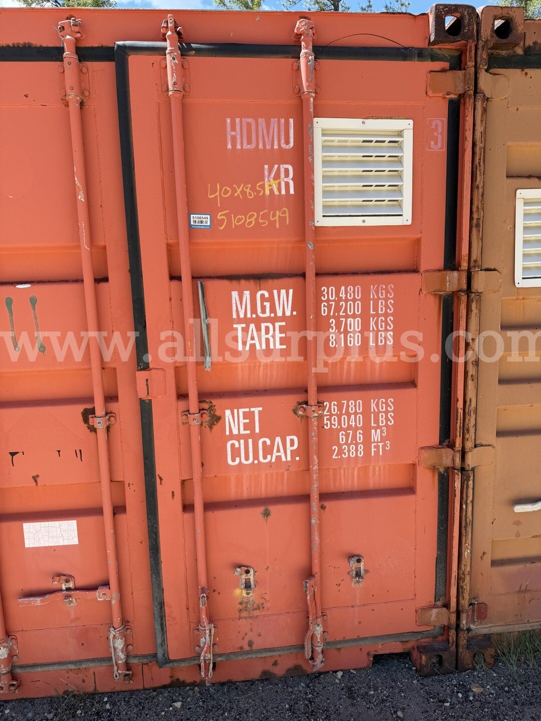 Shipping Container 40ft x 8.5ft x 8ft, With Contents, Qty 1.   Government Surplus Auction - Photo #3