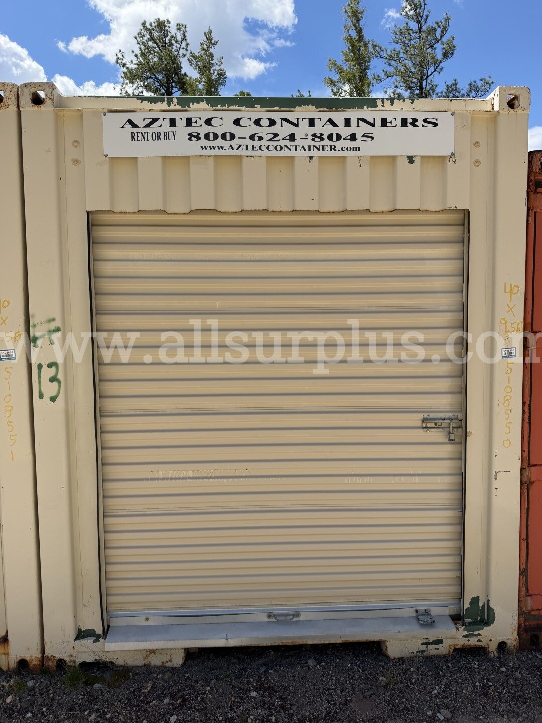 Shipping Container, High Cube, Roll Up Door, 40ft x 9.5ft x 8ft, With Contents, Qty 1.   Government Surplus Auction - Primary Photo