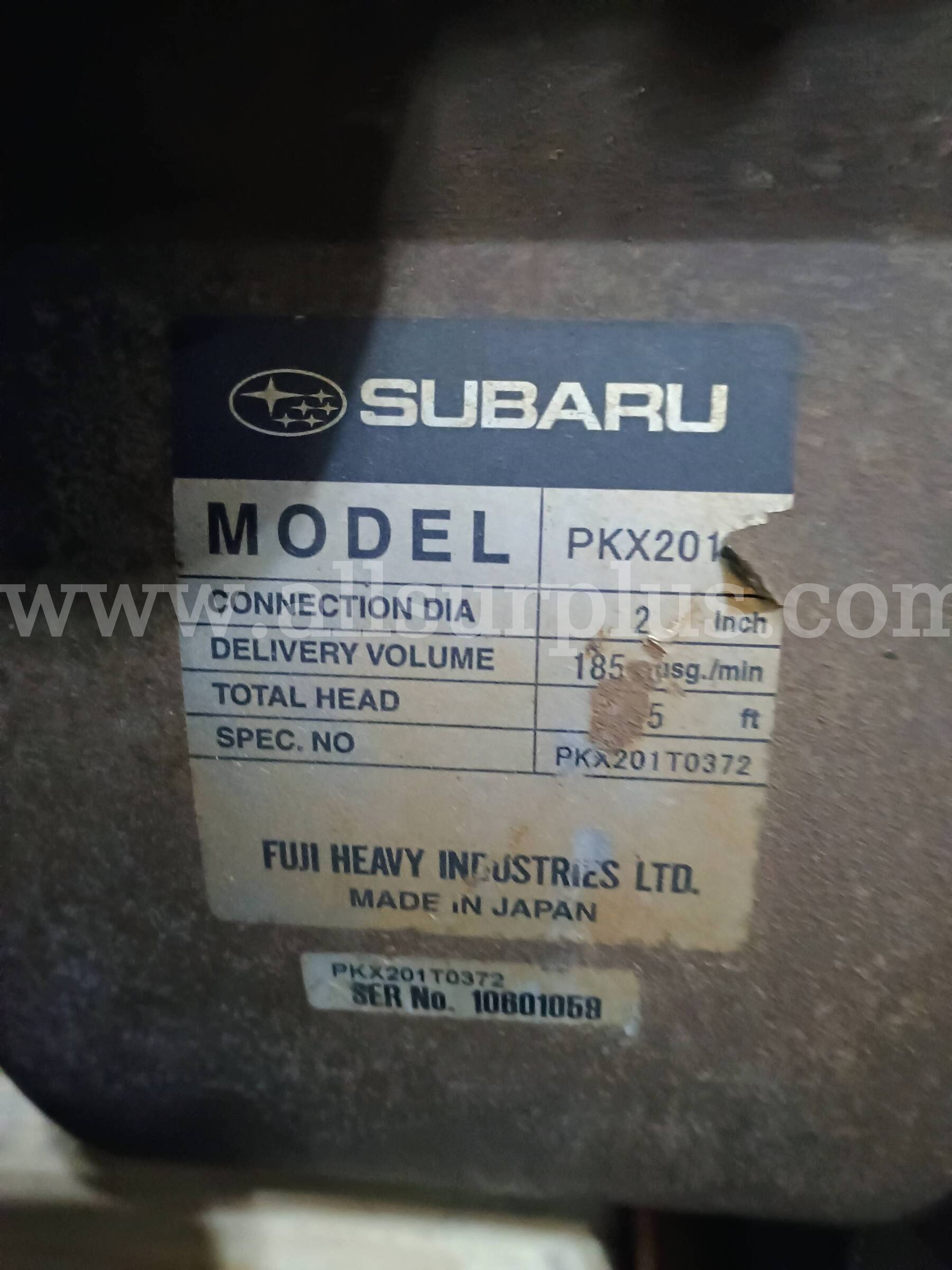 Subaru PKX201 Water Pump w/ EX17 Premium 6.0 HP Engine  Retired Working Condition Subaru PKX201 Water Pump PKX201 Government Surplus Auction - Photo #4