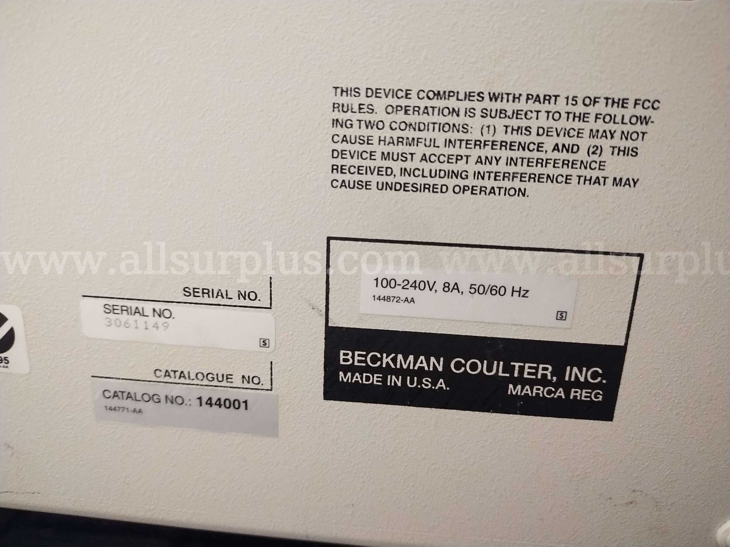 Lot of 2 Beckman Coulter P/ACE MDQ Capillary Electrophoresis Systems  Retired, Working  AS IS Beckman Coulter 3062964 Government Surplus Auction - Photo #6