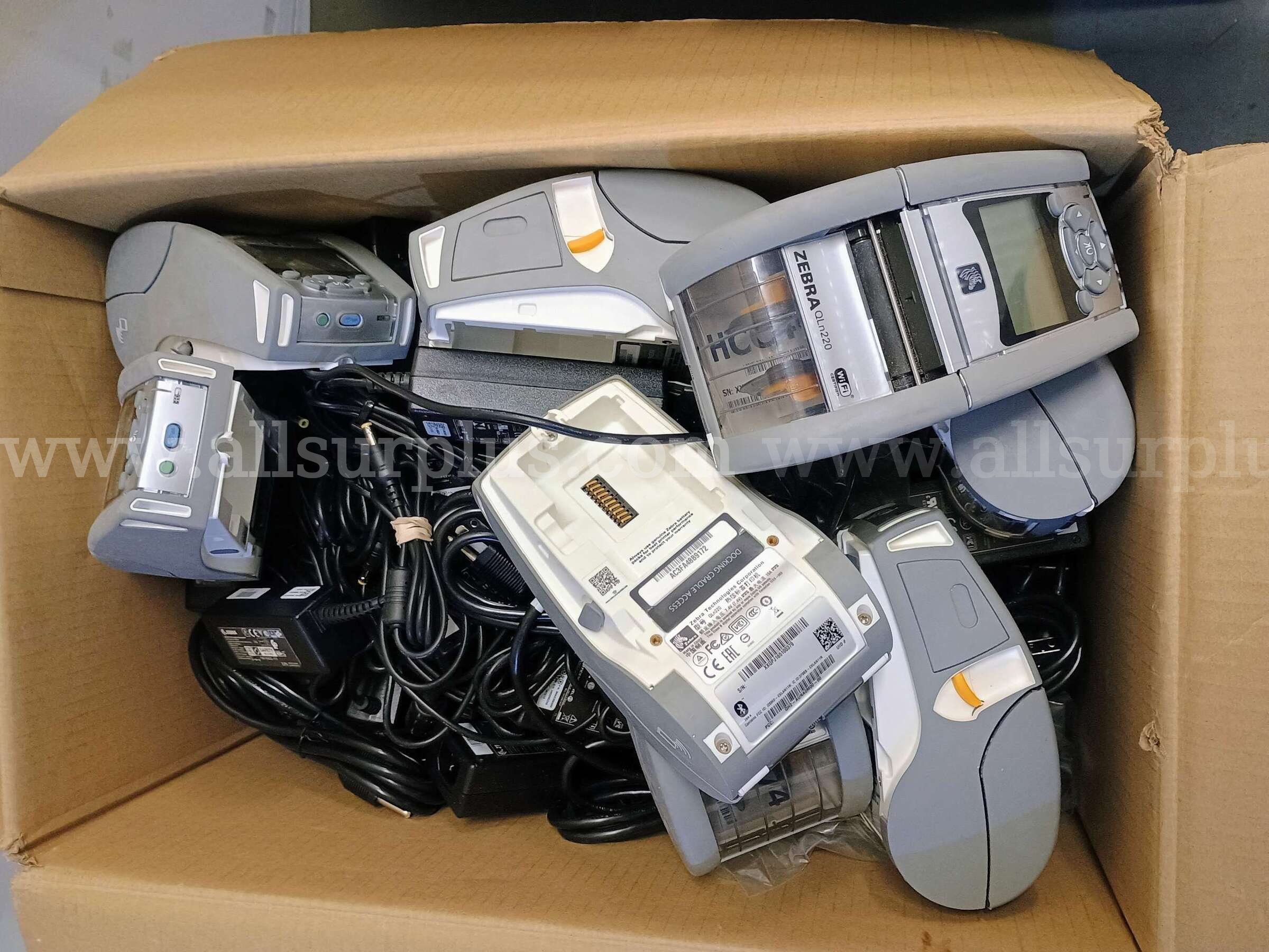 Lot of 15 Zebra QLn220 Bluetooth Mobile Thermal Label Printers + Zebra GK420d Direct Thermal Desktop Label rinters + 72 ZEBRA GK420d Government Surplus Auction - Photo #2