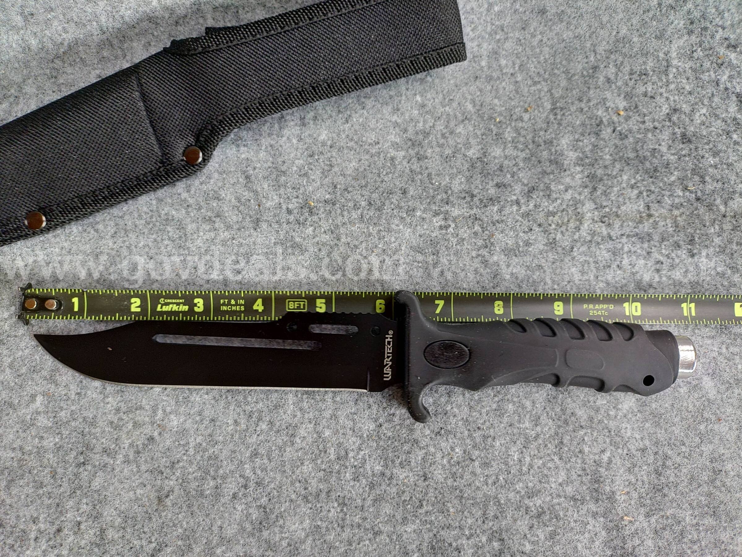Straight Blade Tactical Knife w/Sheath WARTECH  Government Surplus Auction - Photo #2