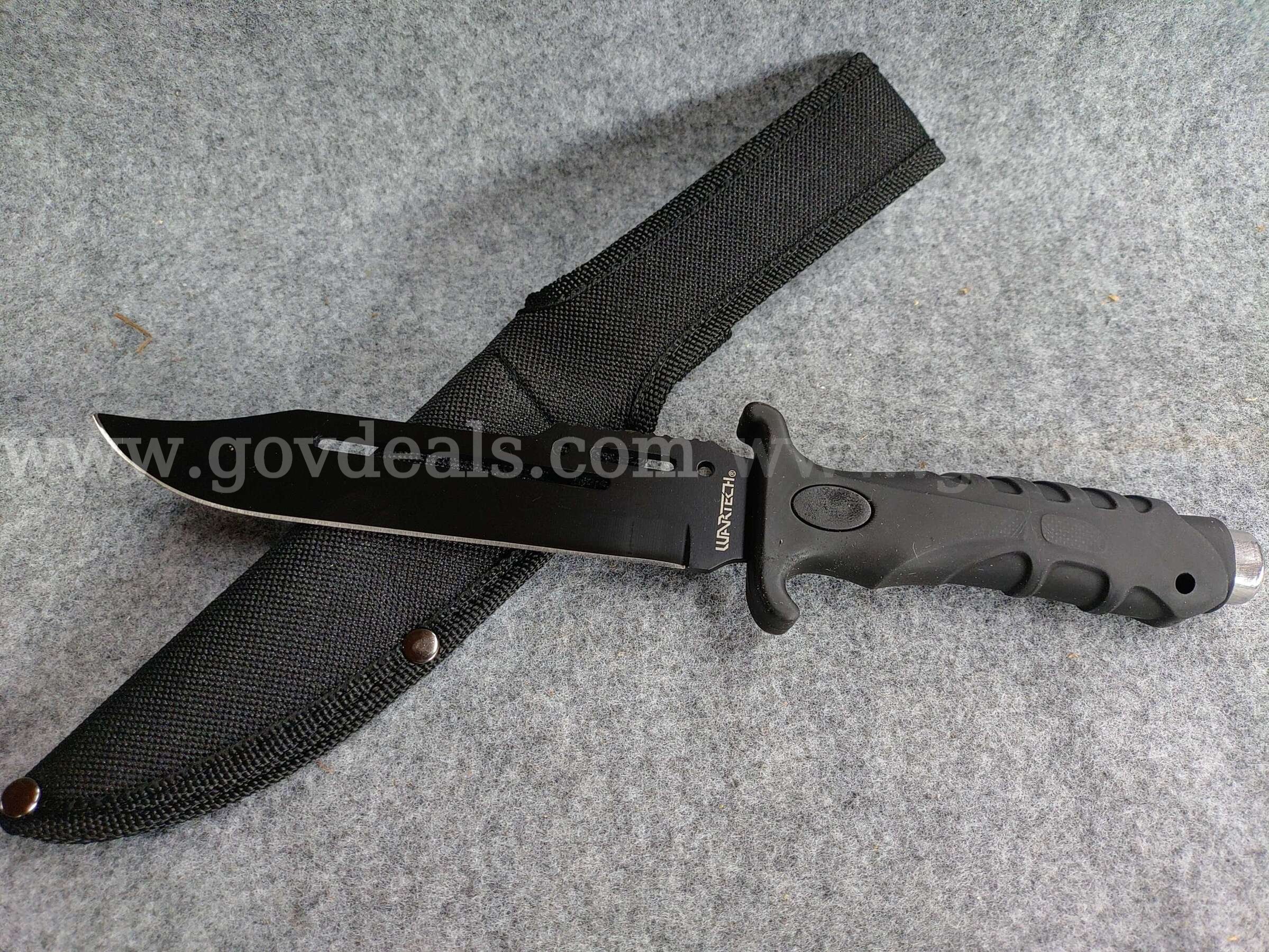 Straight Blade Tactical Knife w/Sheath WARTECH  Government Surplus Auction - Photo #3