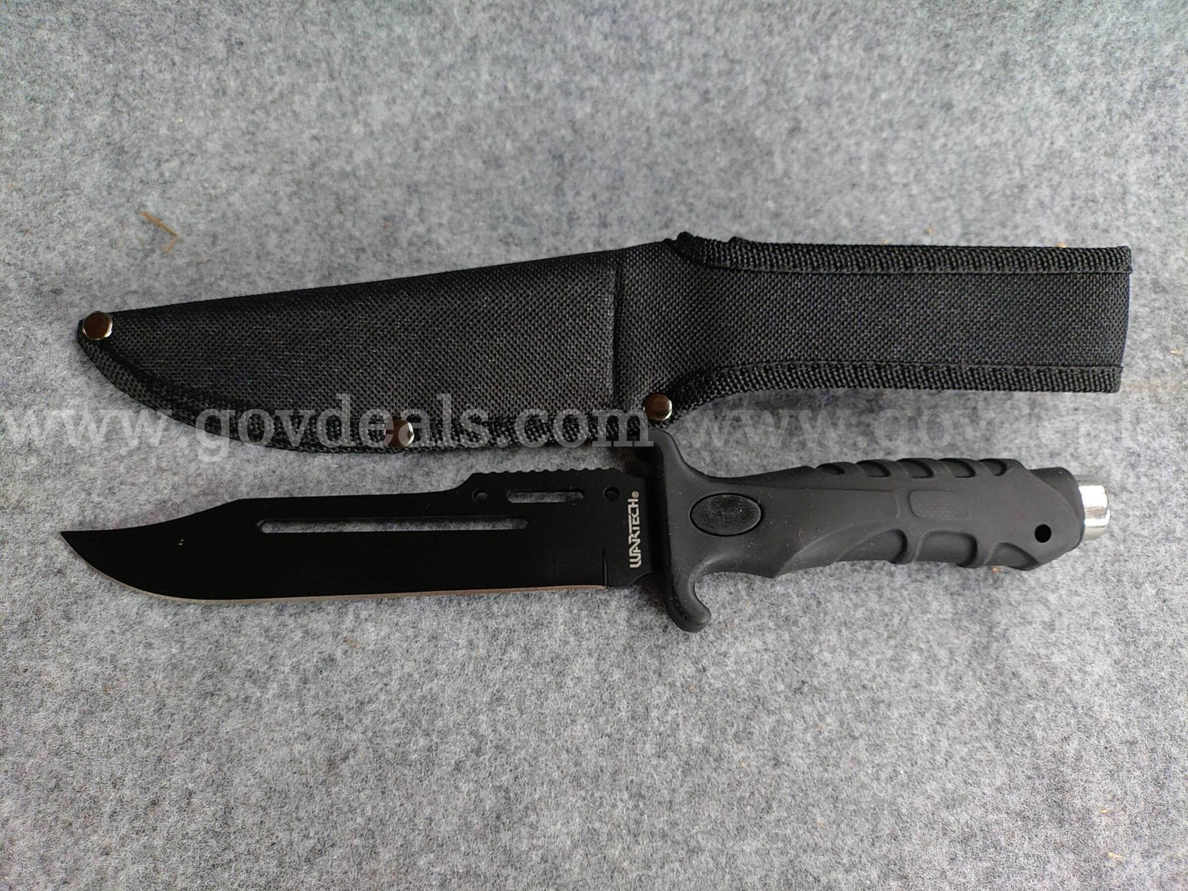 Straight Blade Tactical Knife w/Sheath WARTECH  Government Surplus Auction - Photo #4