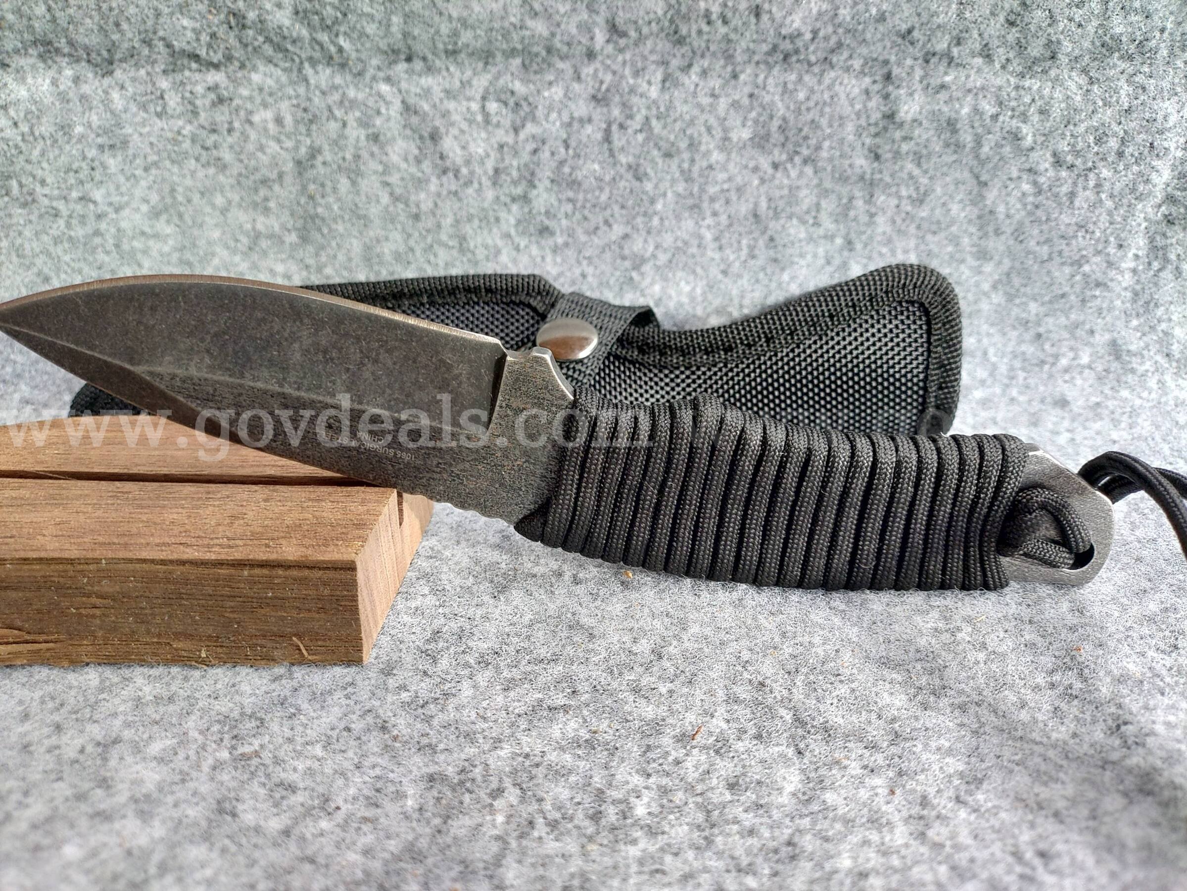 Straight Blade Tactical Knife w/Sheath MILSPEC TACTICAL  Government Surplus Auction - Photo #4