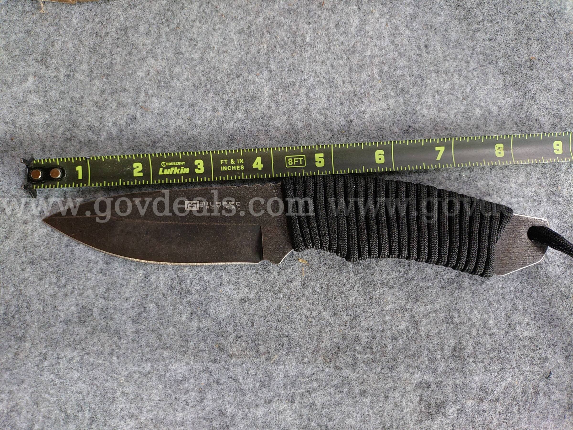 Straight Blade Tactical Knife w/Sheath MILSPEC TACTICAL  Government Surplus Auction - Photo #5