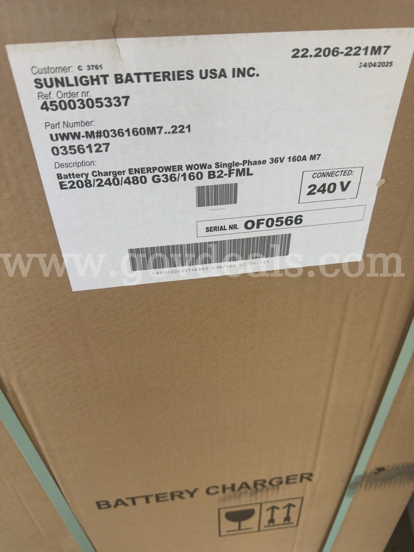 NEW TriCOM ENERPOWER WoWa 36V 160A Industrial Battery Charger 240V Single Phase TriCOM ENERPOWER Charger Government Surplus Auction - Photo #3