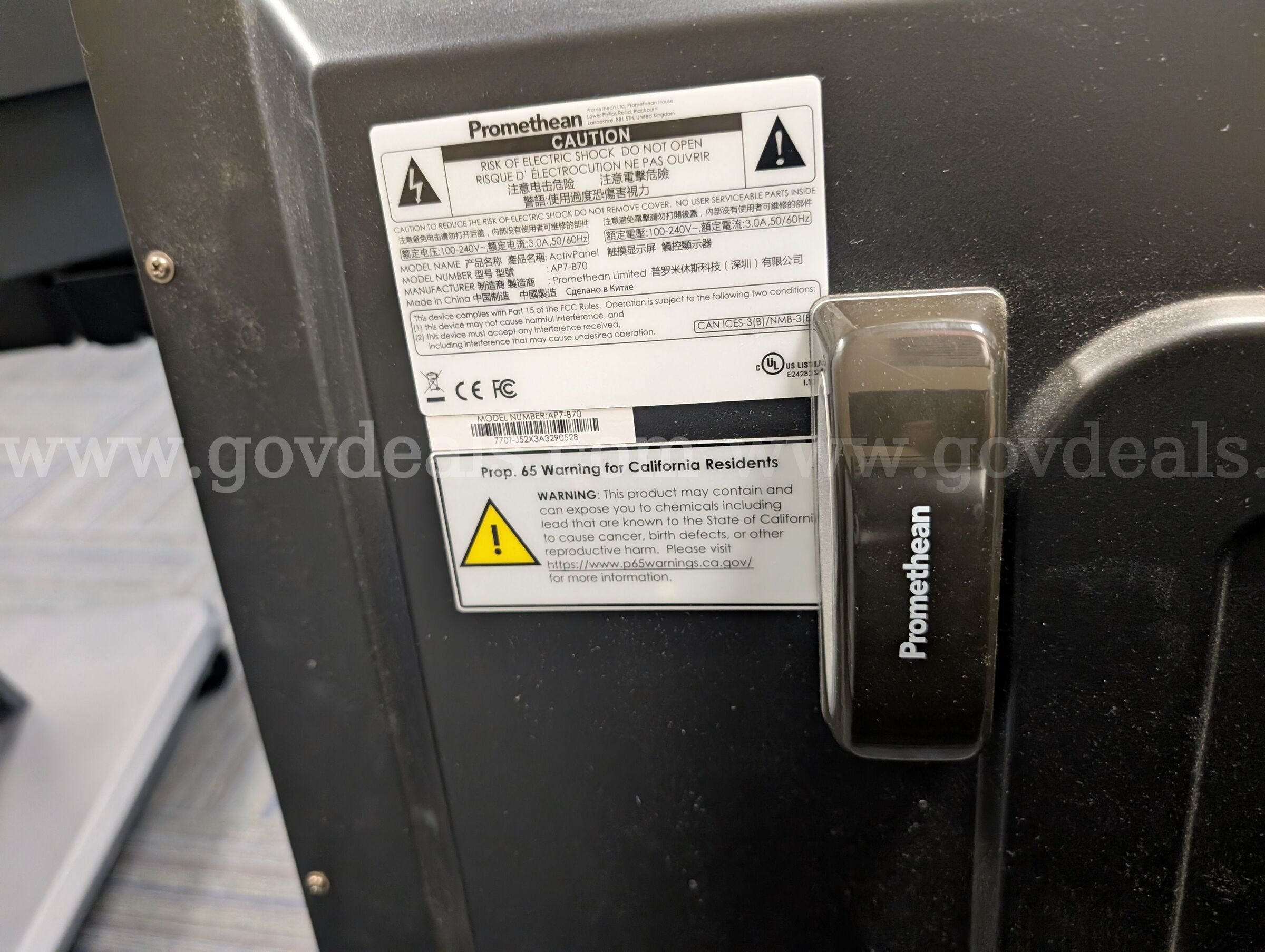 Lot of 5 Promethean Boards   Government Surplus Auction - Photo #2