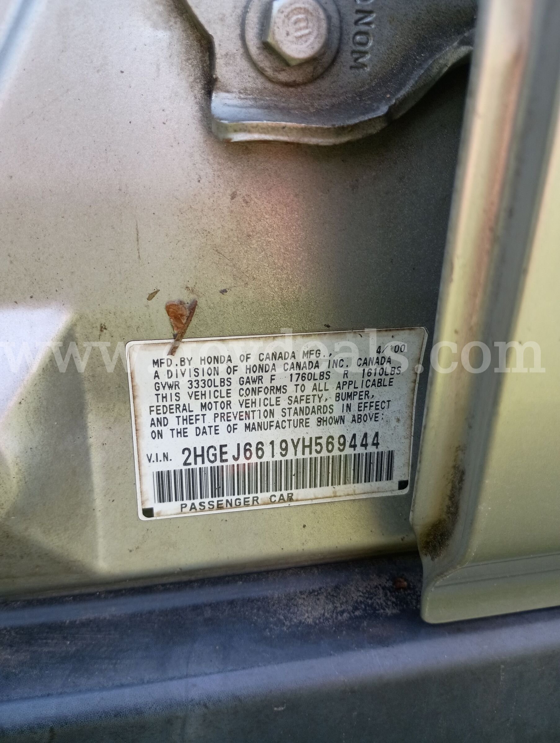 2000 Honda Civic Honda Civic Government Surplus Auction - Photo #5