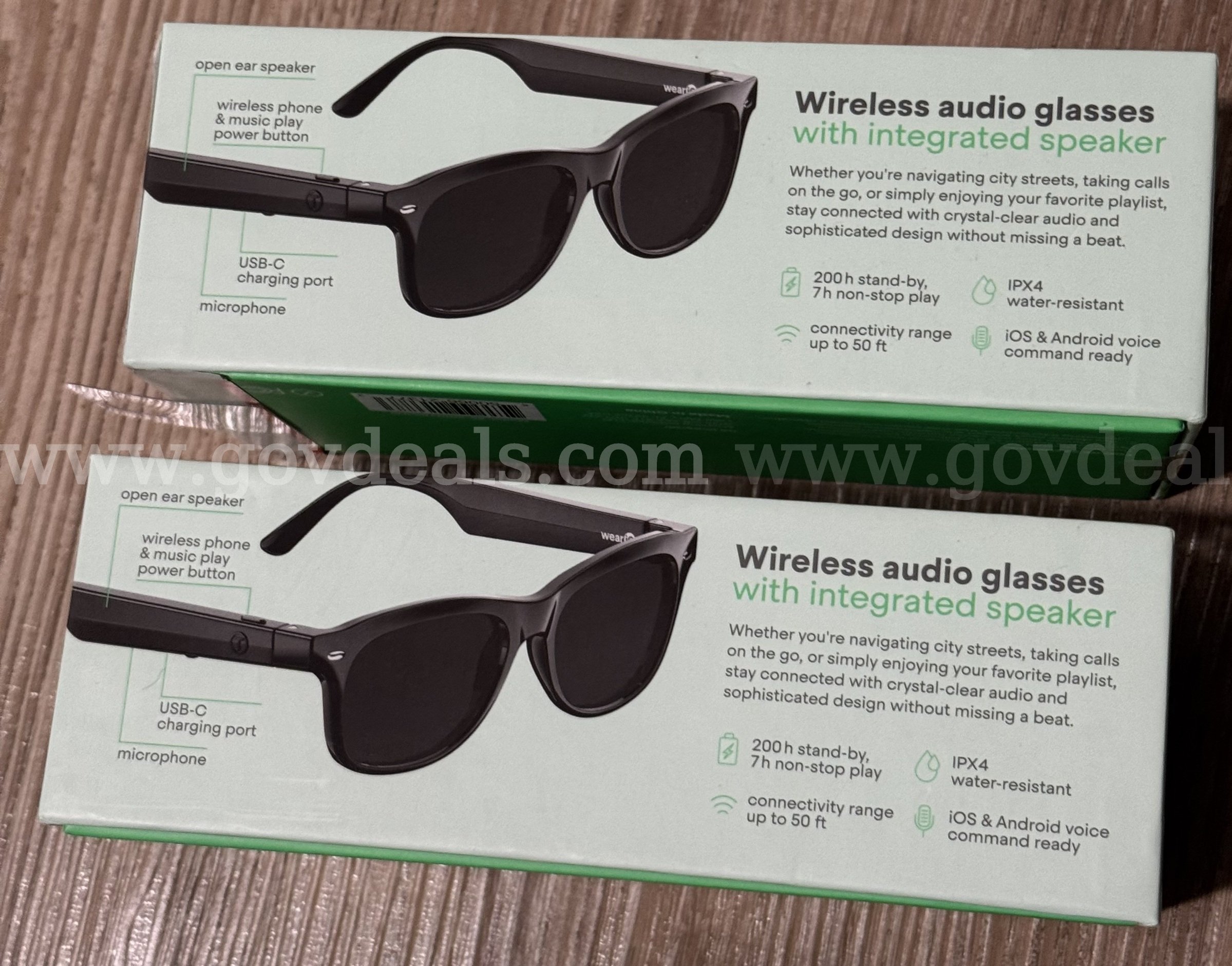 Brand New Wireless Smart Glasses  SS-SHINYBC1LG Government Surplus Auction - Photo #3