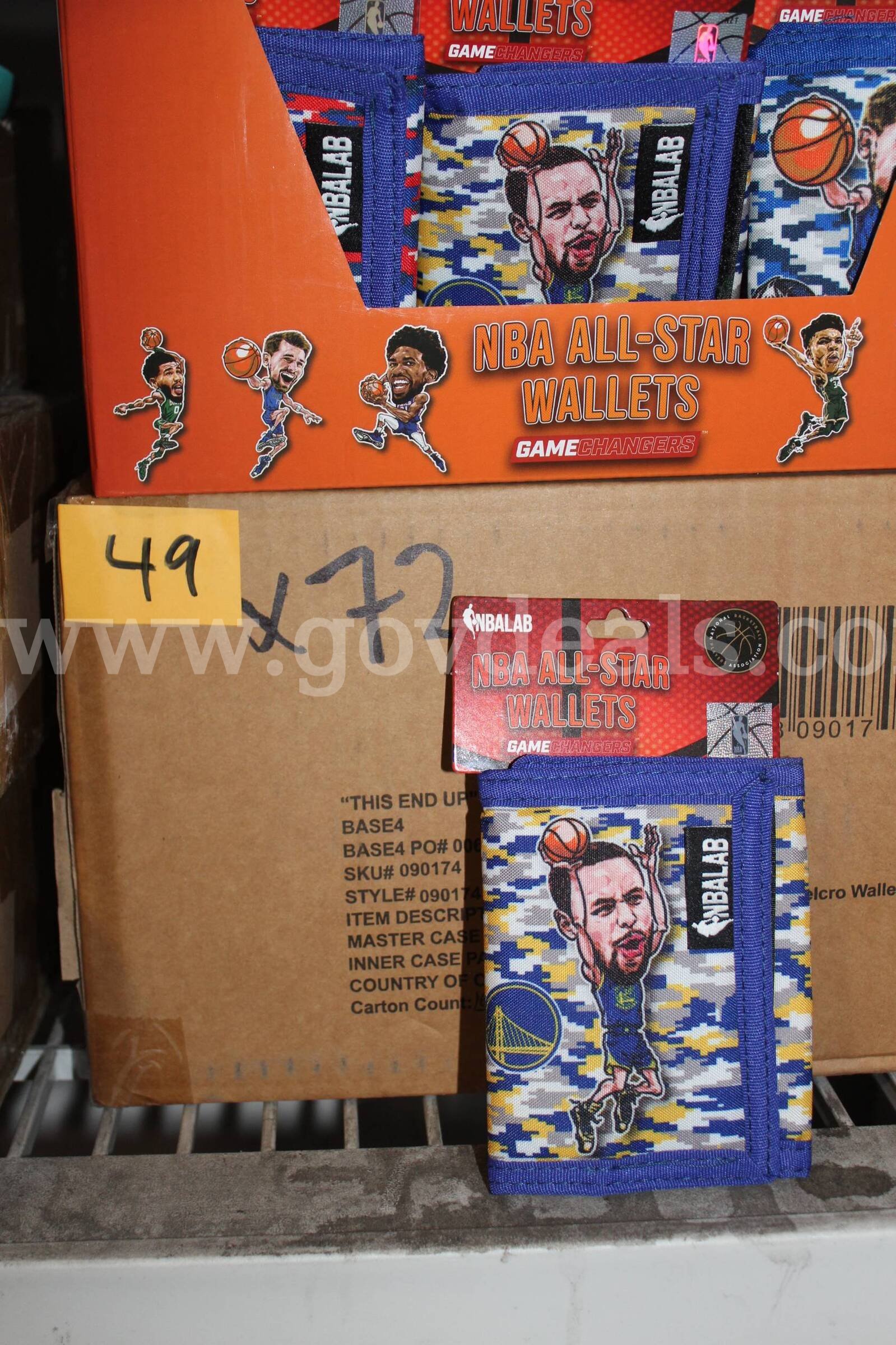 Nbalab All Star Wallets Golden State Warriors Stephen Curry Velcro Wallet Yellow & Blue Camo Color