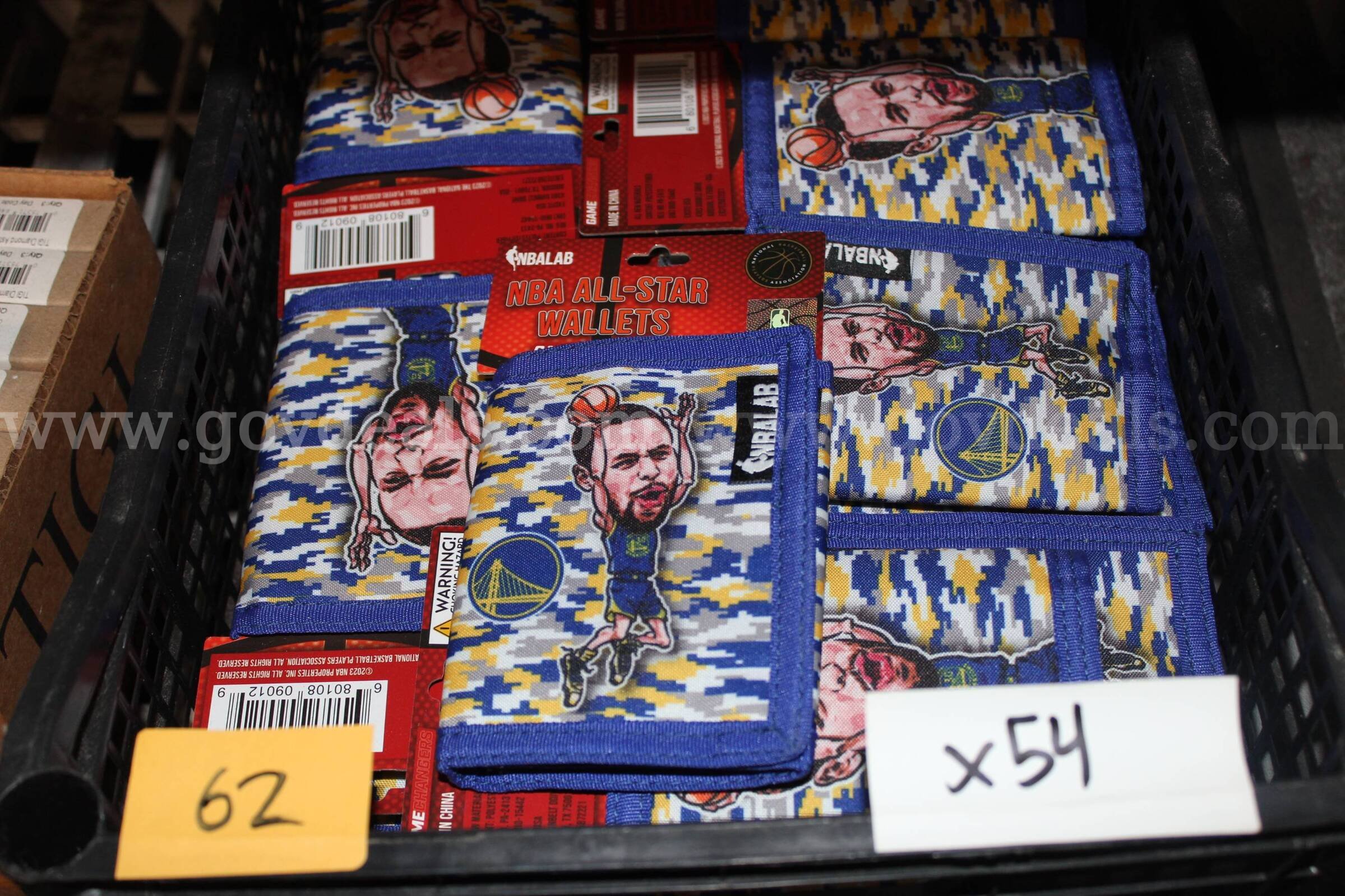 Nbalab All Star Wallets Golden State Warriors Stephen Curry Velcro Wallet Yellow & Blue Camo Color