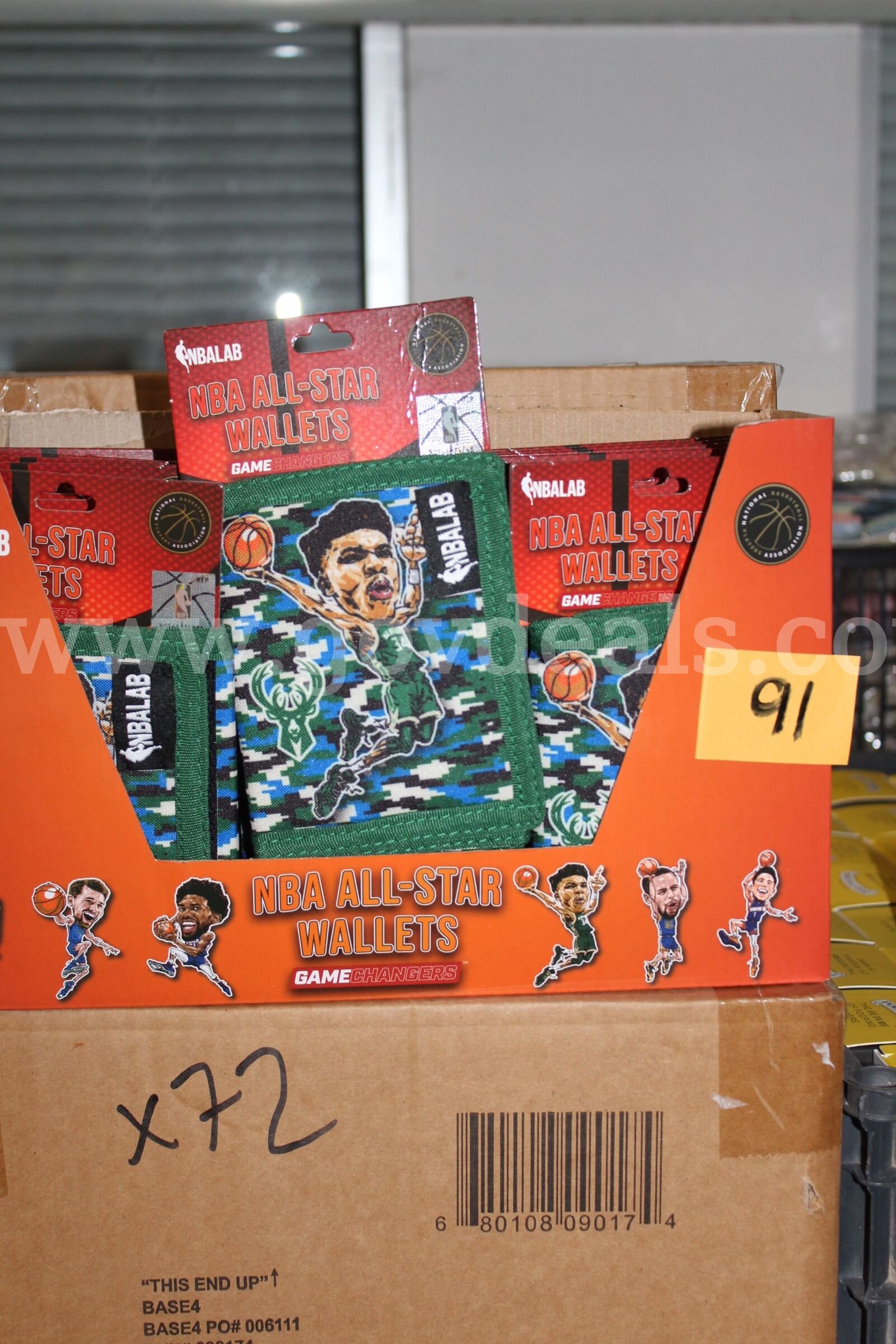 Brand new Nbalab All Star Wallets Giannis Antetokounmpo Velcro Wallet, lot contains 72 units